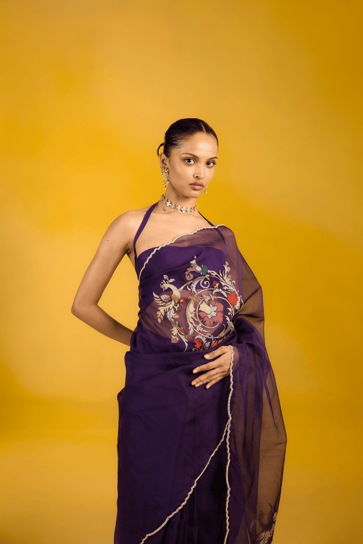 The Purple Dahlia Saree