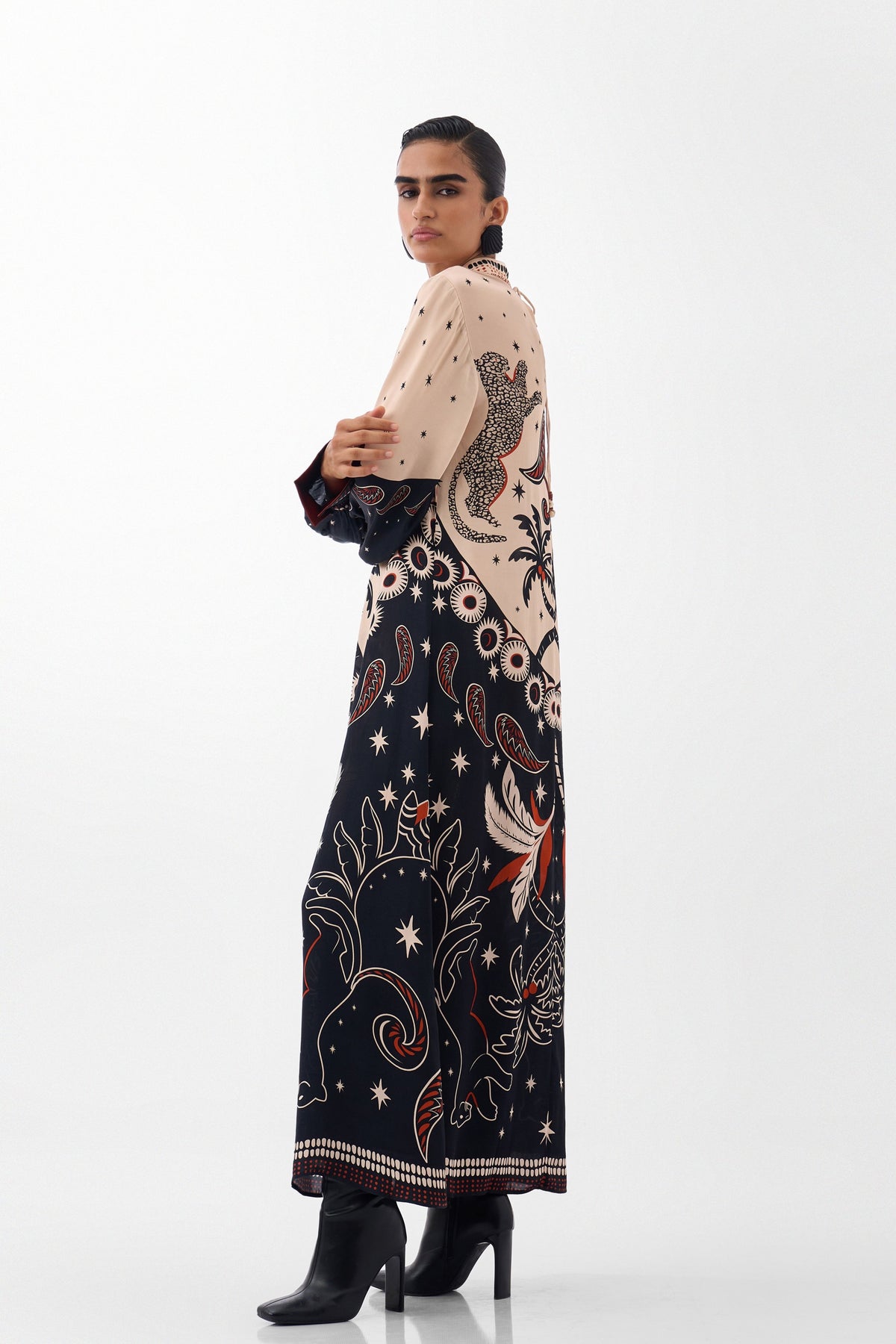 Amber Maxi Nocturnal Jungle Dress
