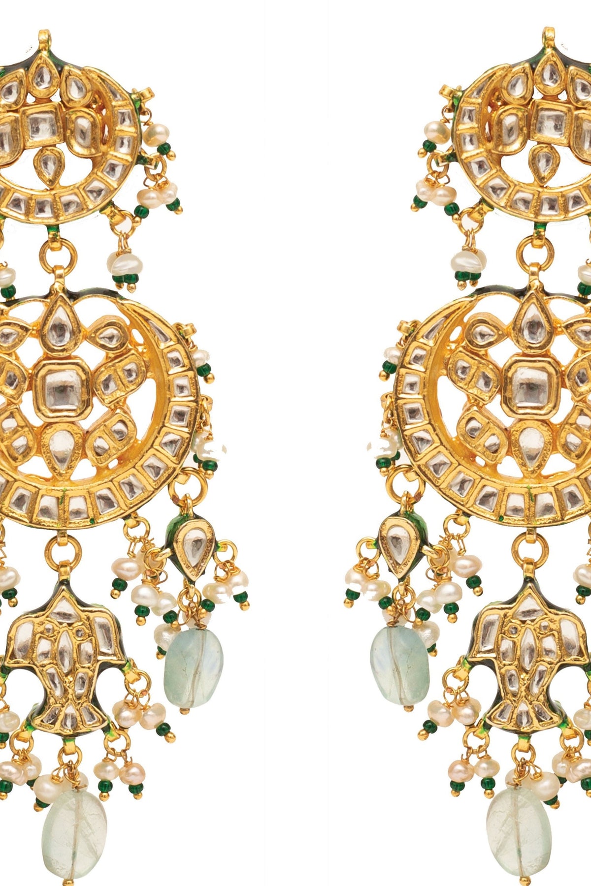 Inaayat Gold Plated Green Earrings