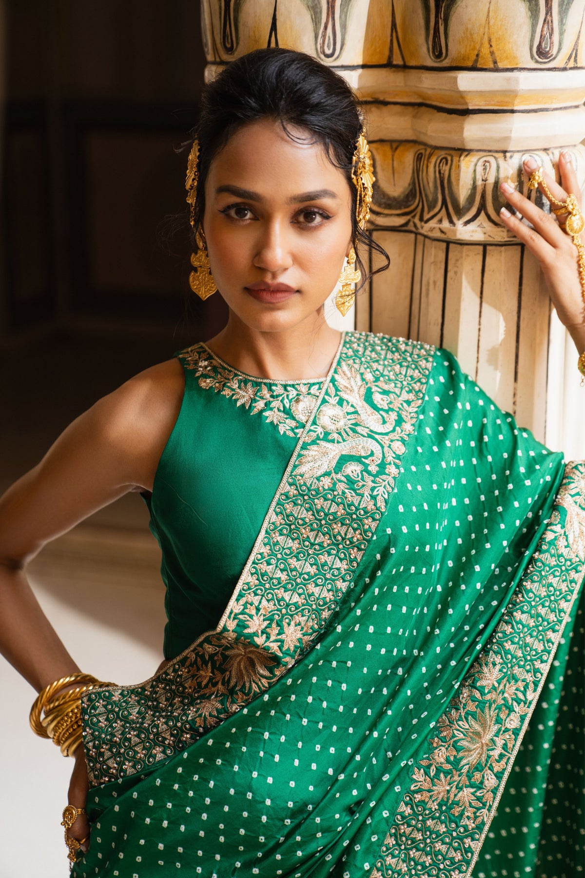 Peacock and Lotus Saree