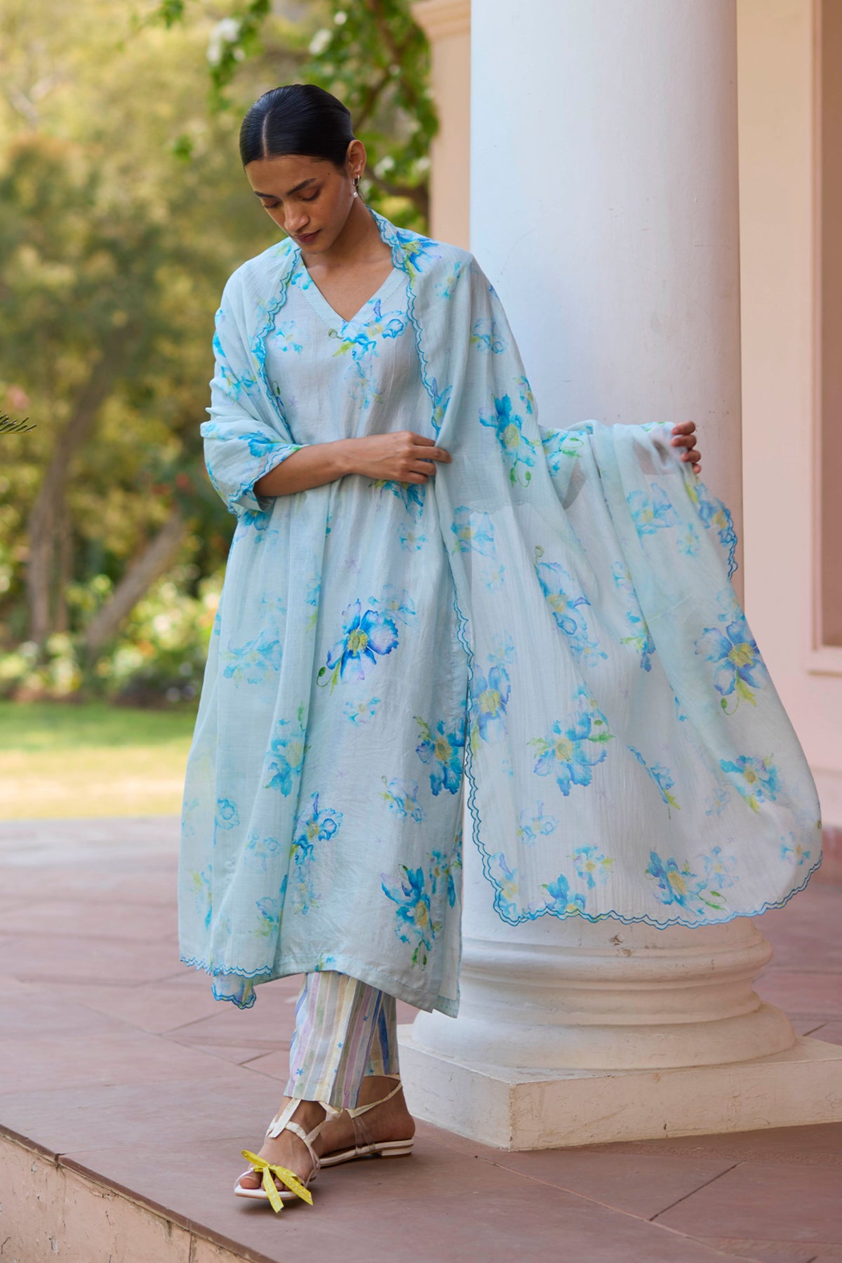 Dawn Poppy Blue Kurta Set