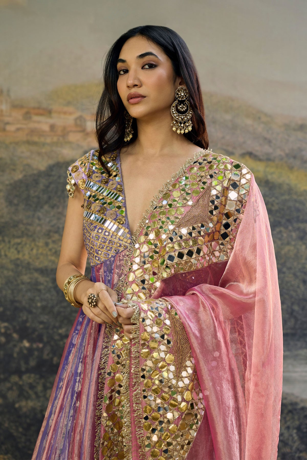 Bajrangi Mirror Anarkali Set