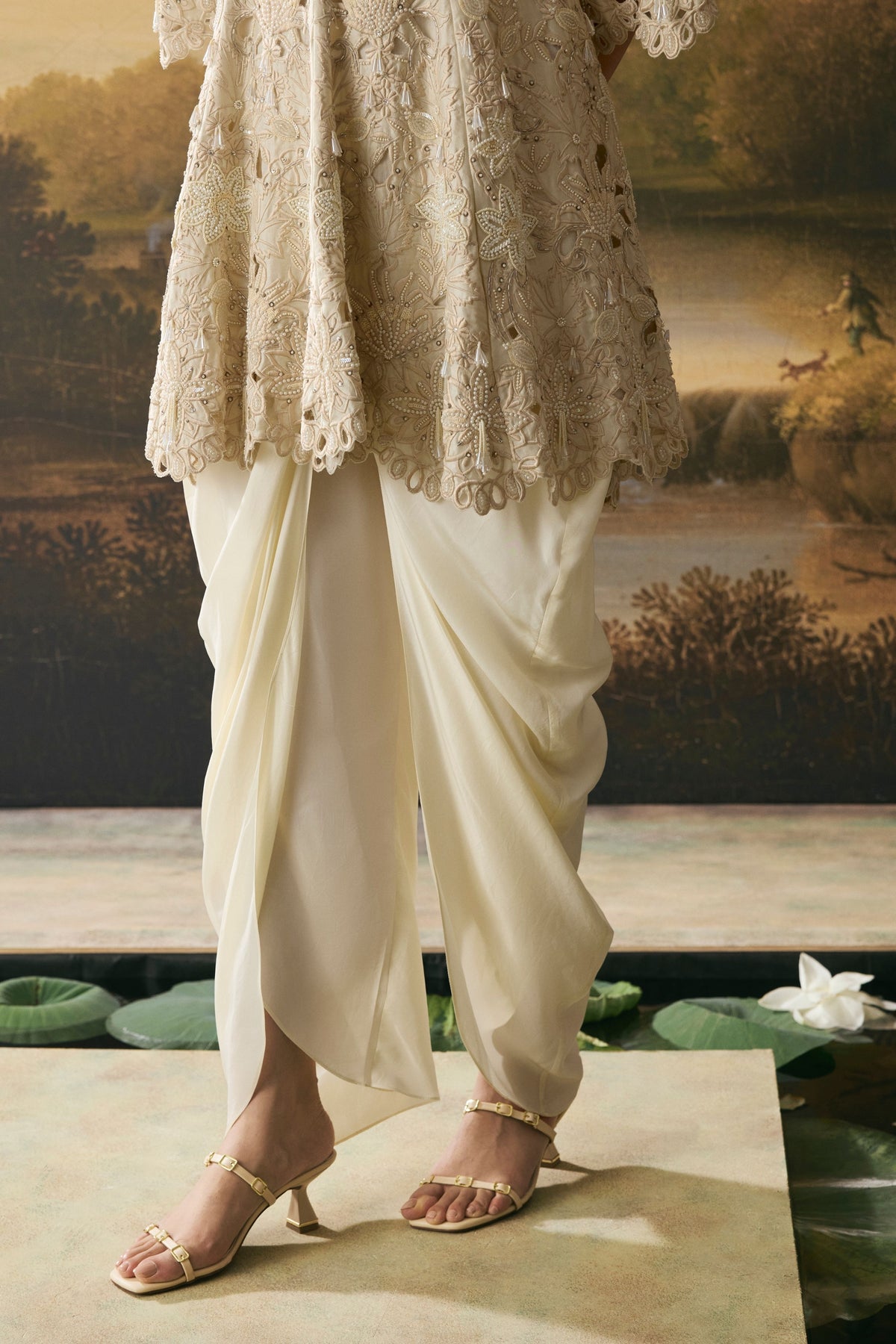 Ivory Cut work Kurta Set