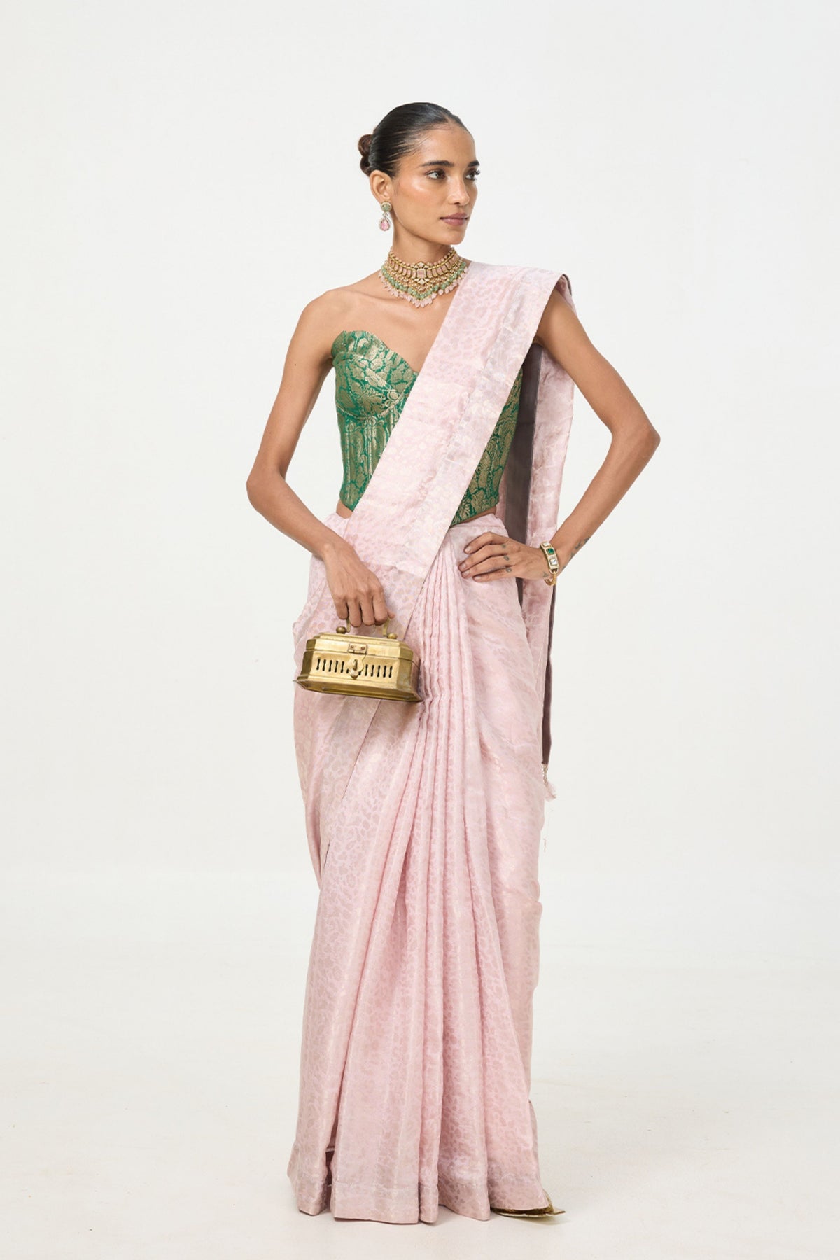 Pink Tissue Saree