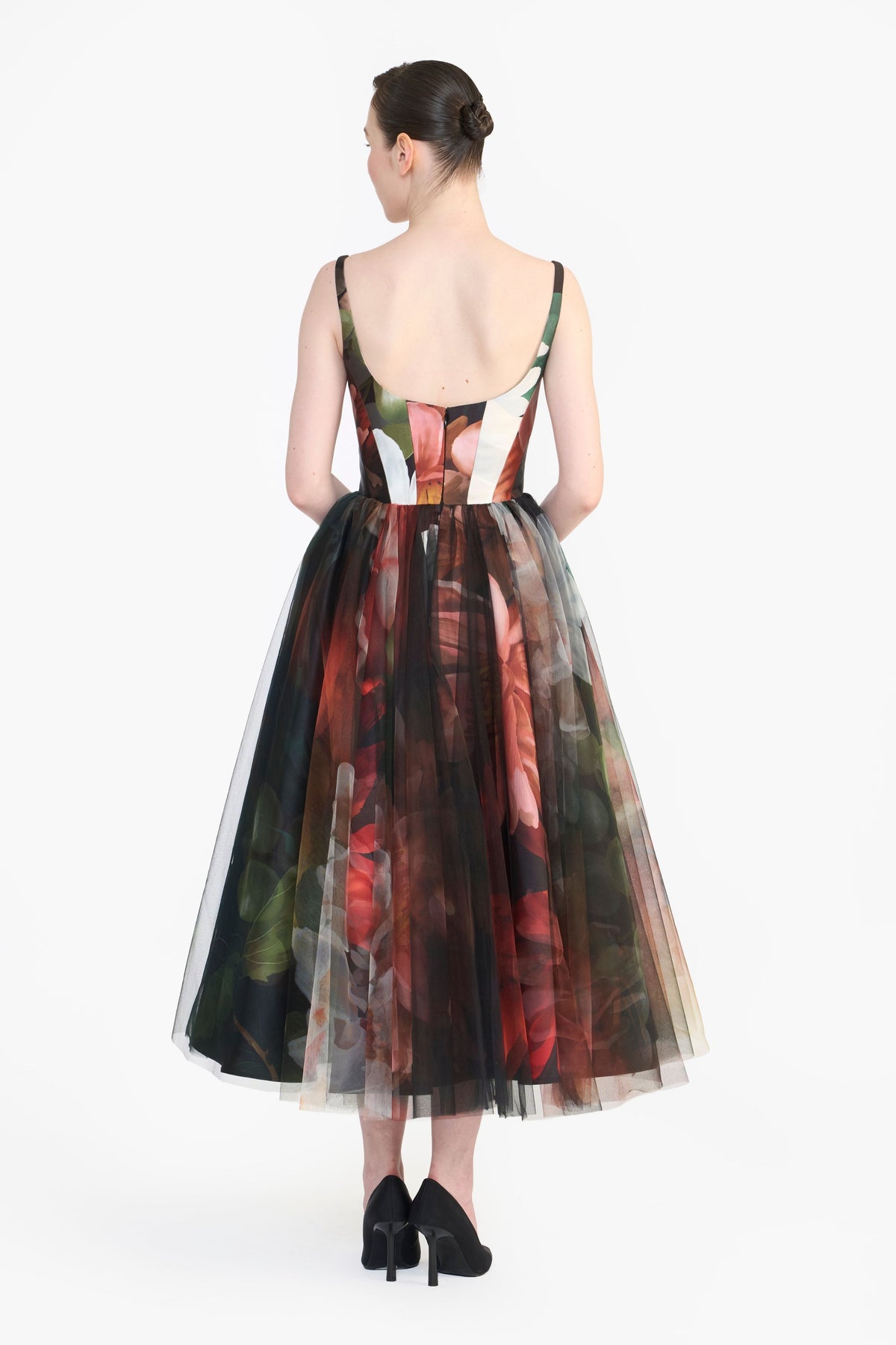 Panelled Corseted Midi Dress