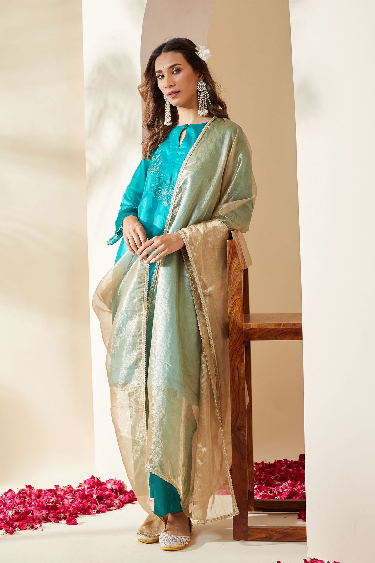 Turquoise Ruksaar Kurta Set