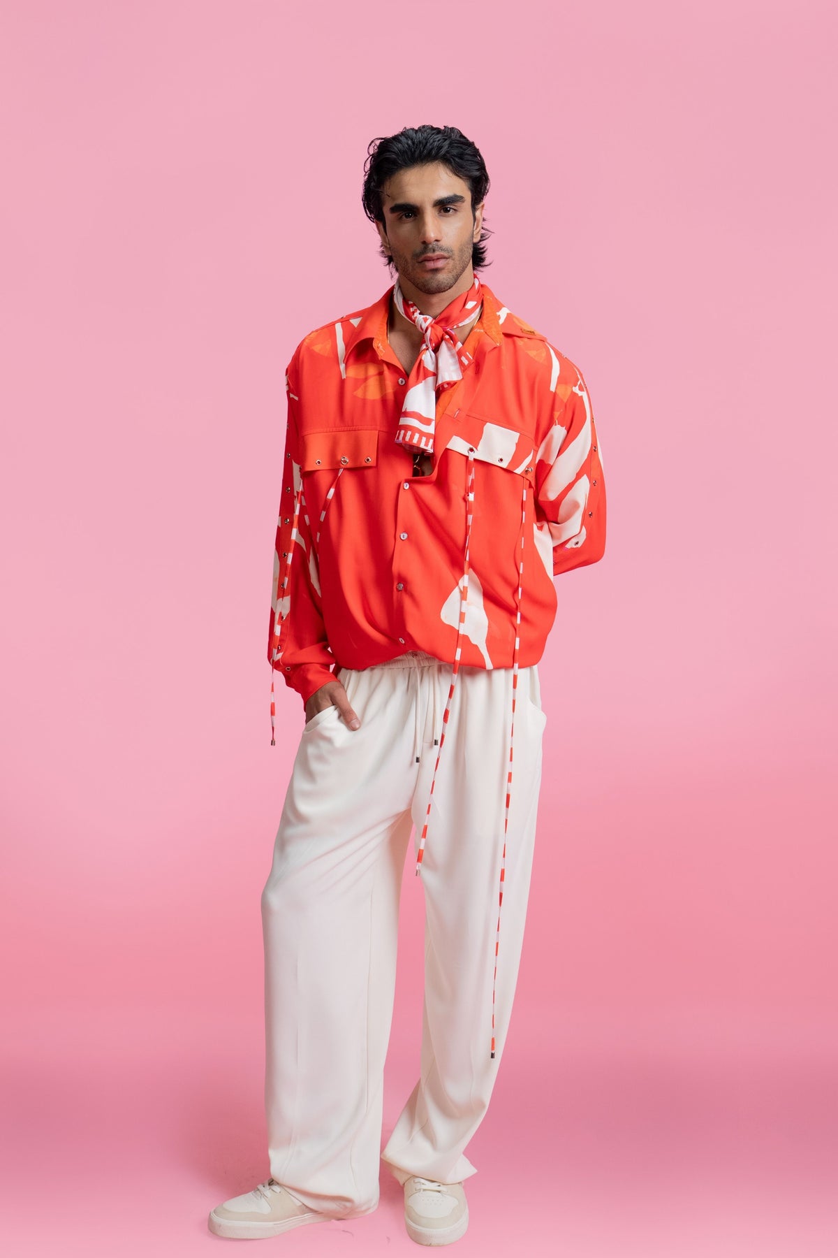Red Bomber Jacket Set