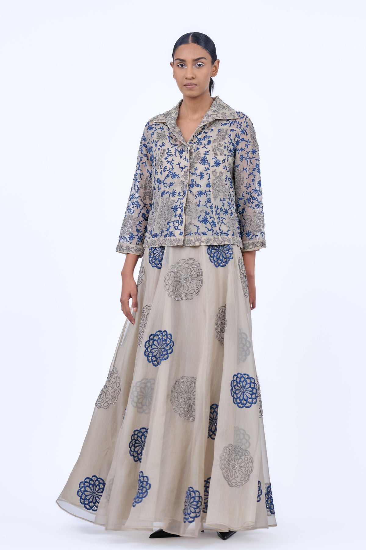 Threadwork Skirt in Silk Organza