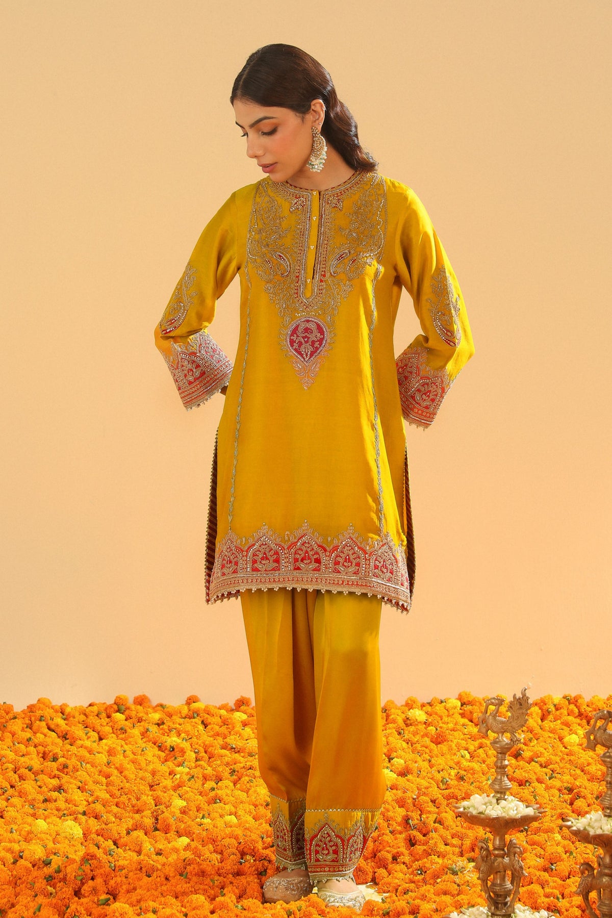 Mustard Kurta Set