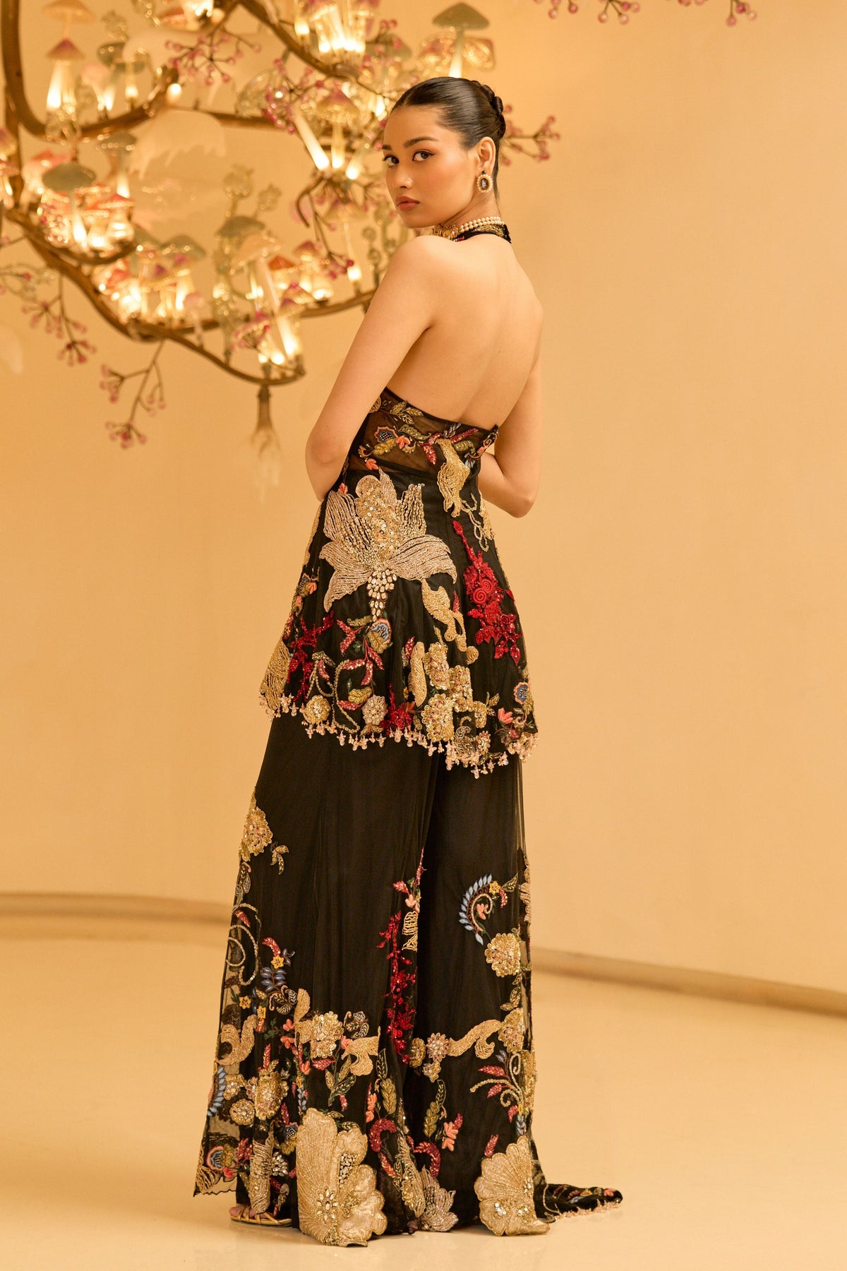 Noir Sharara Set