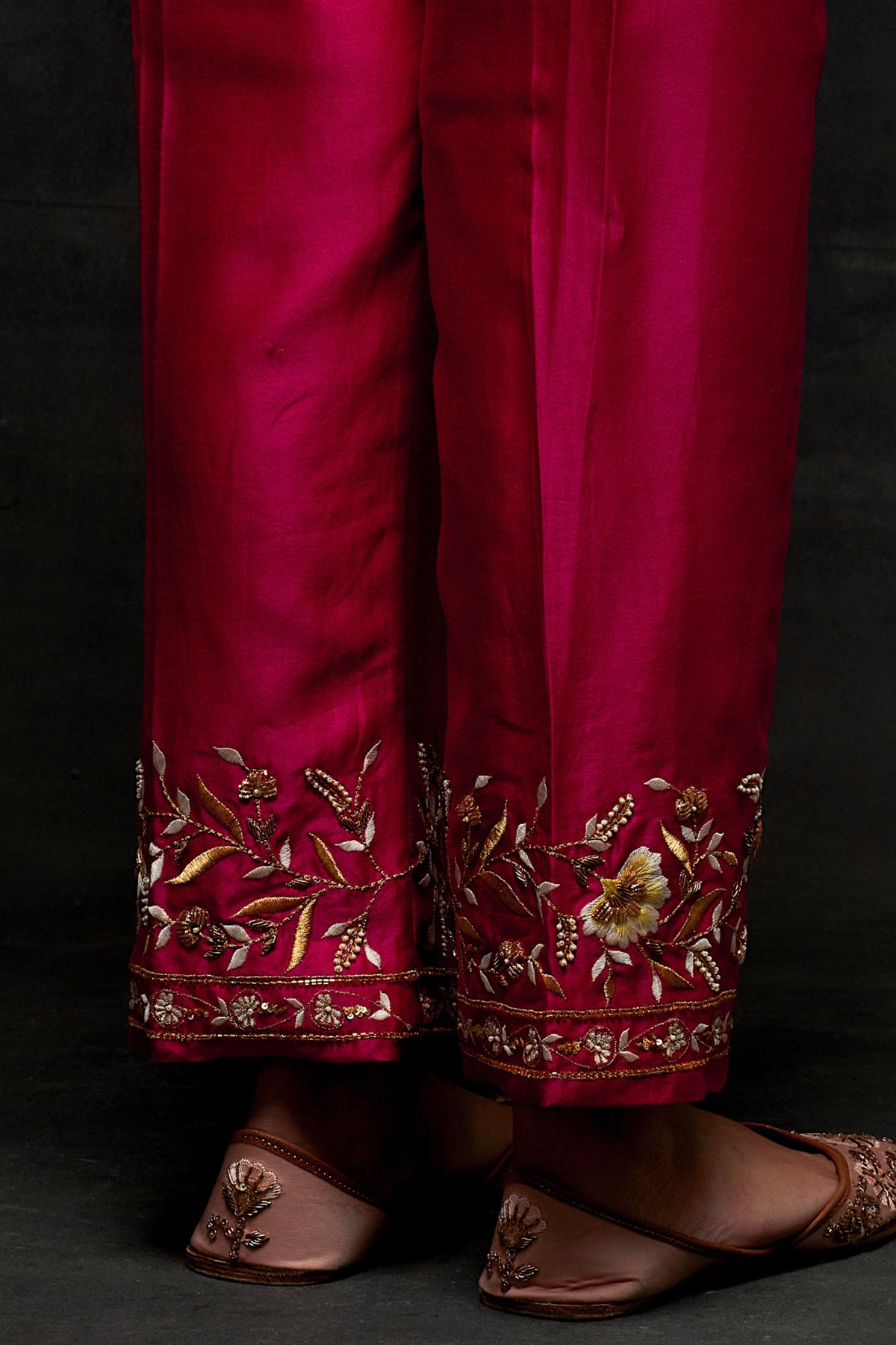 Pink Placket Kurta Set