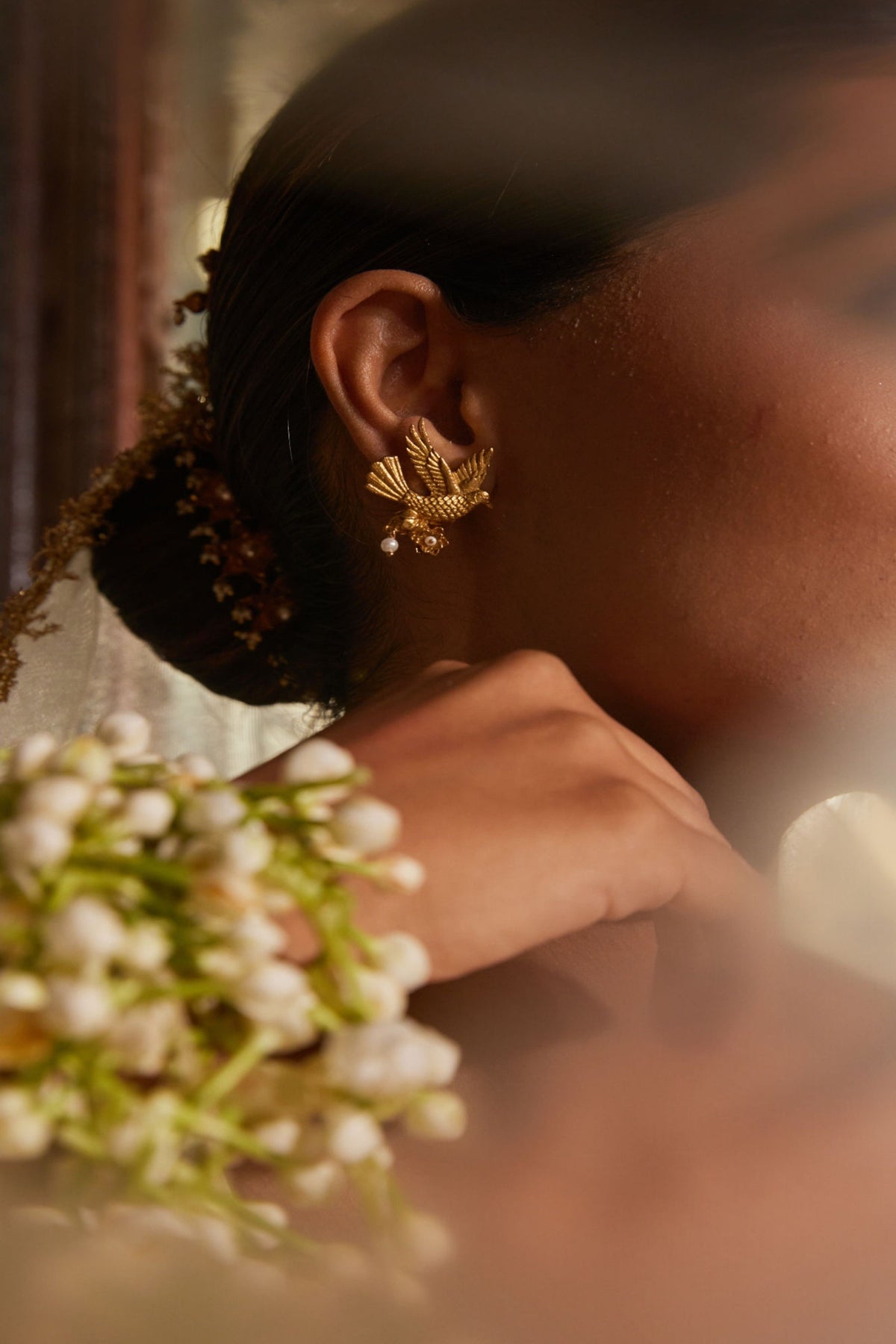 Panchee Studs With Detachable Nath-chain