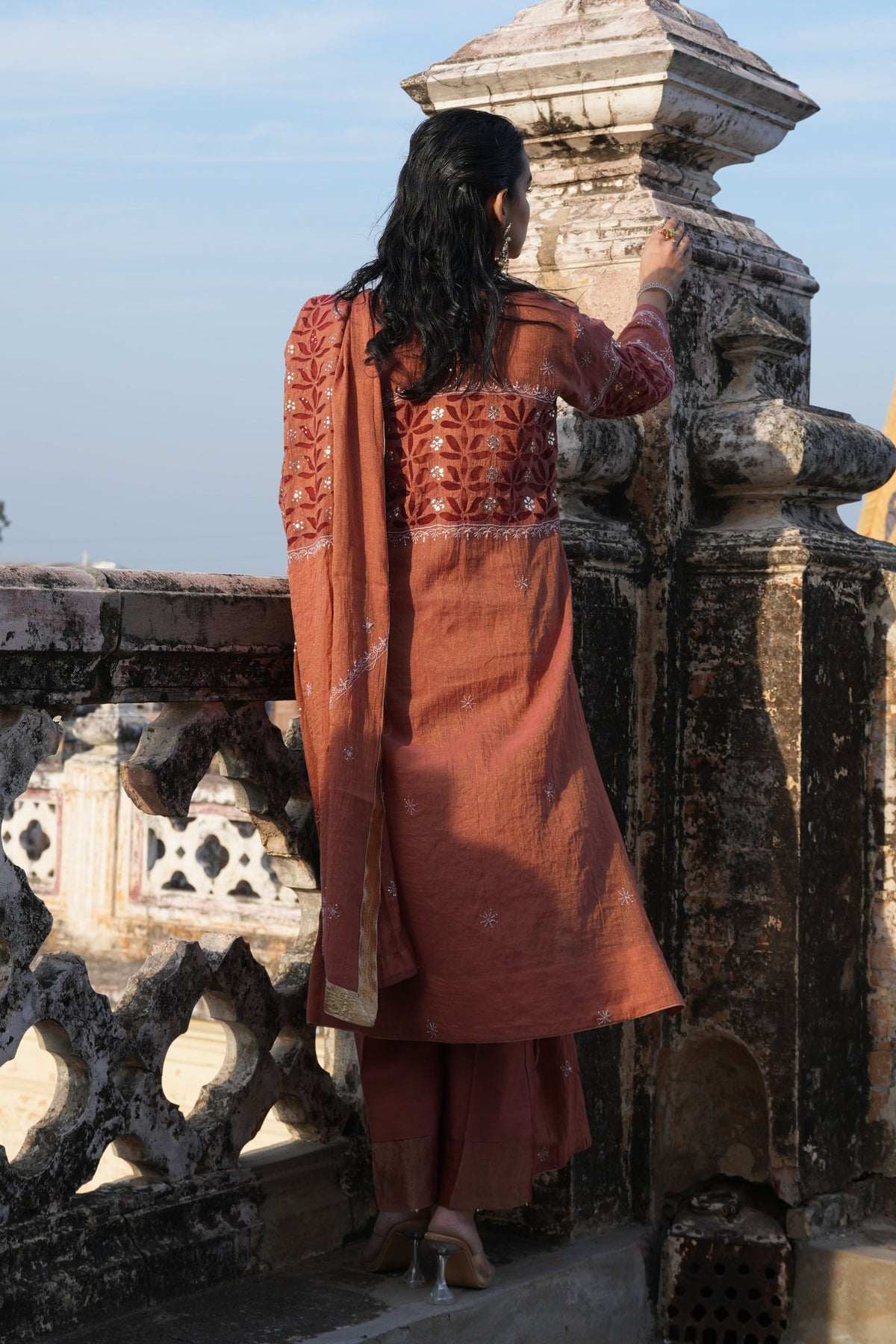 Rustic Red Straight Suit Set