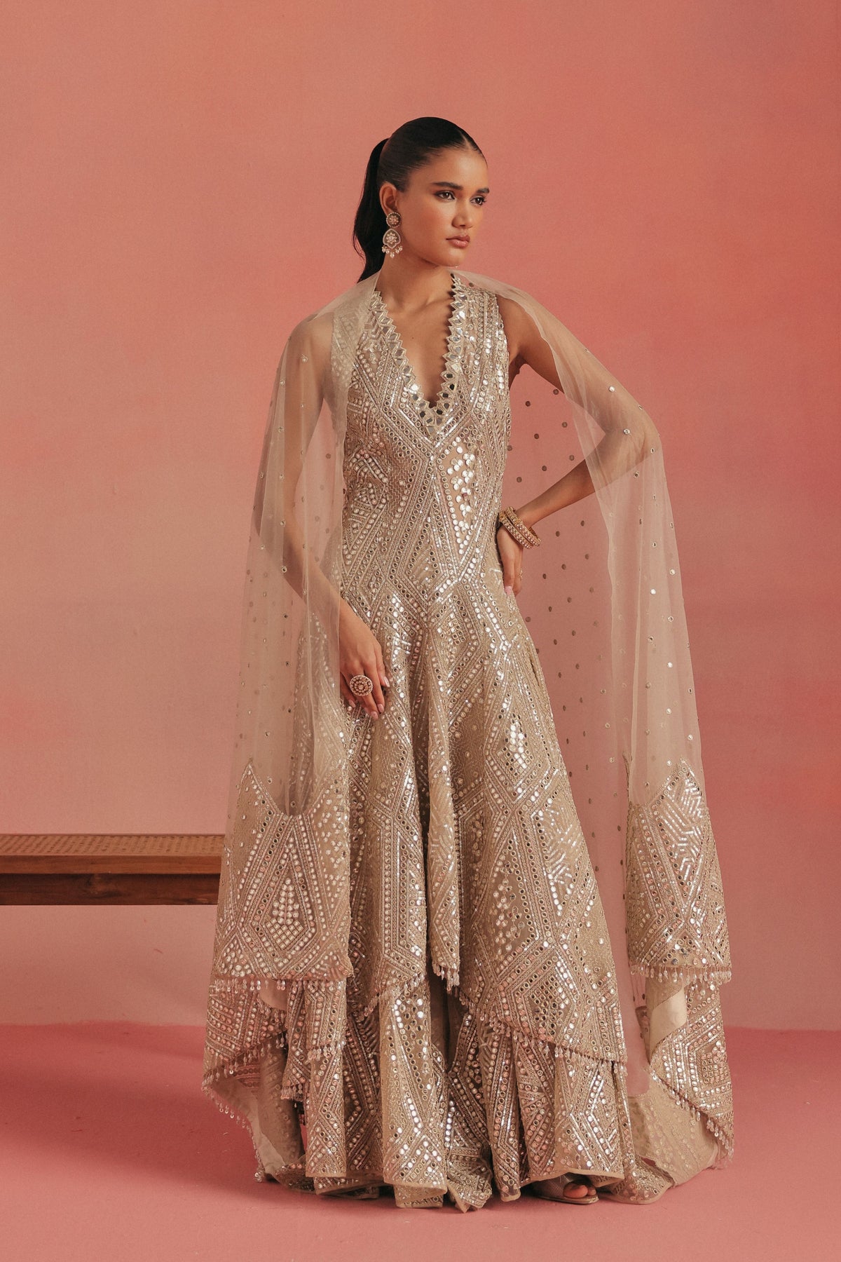 Hi-Low Sherwani Jacket Set