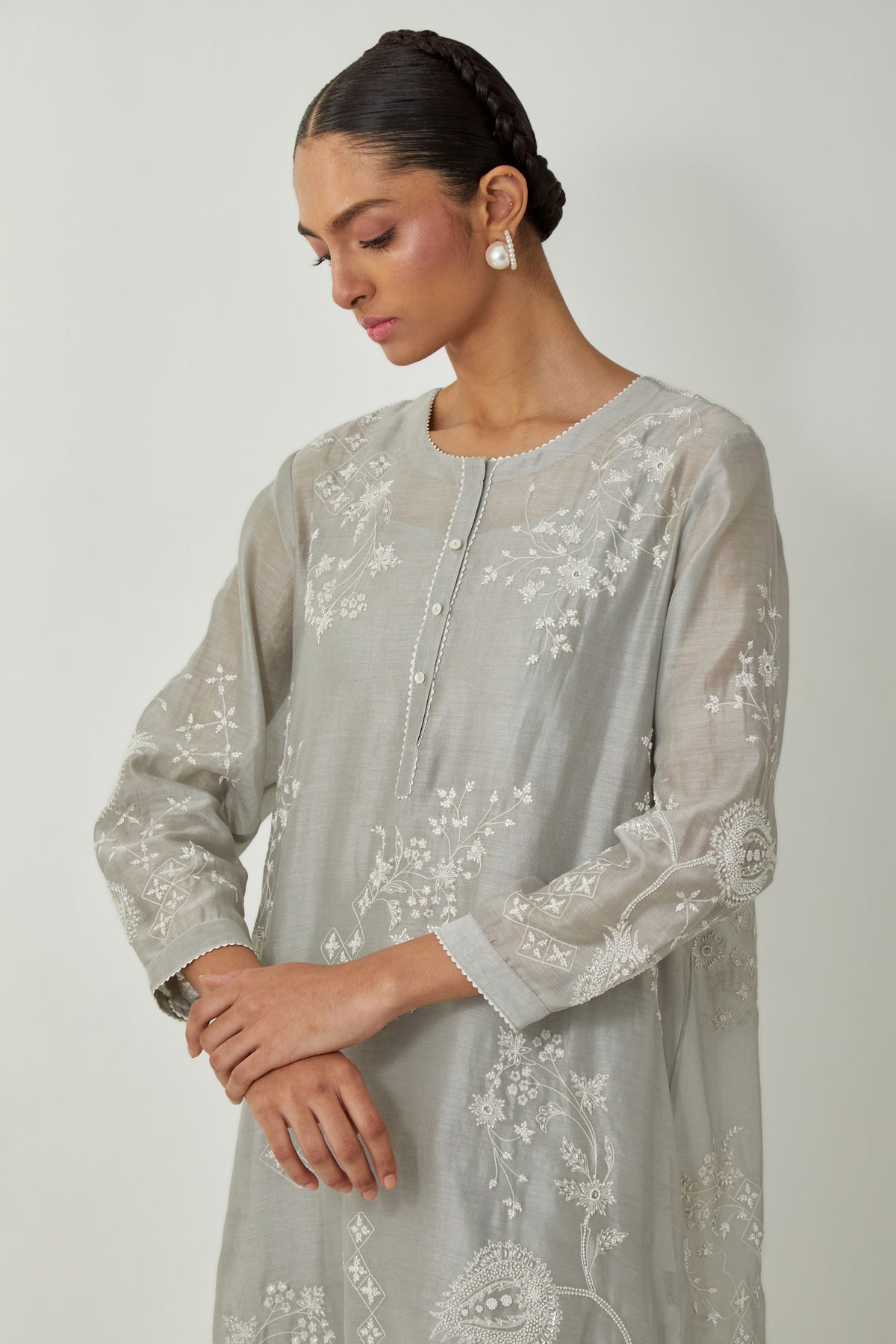 Grey Sequins Kurta