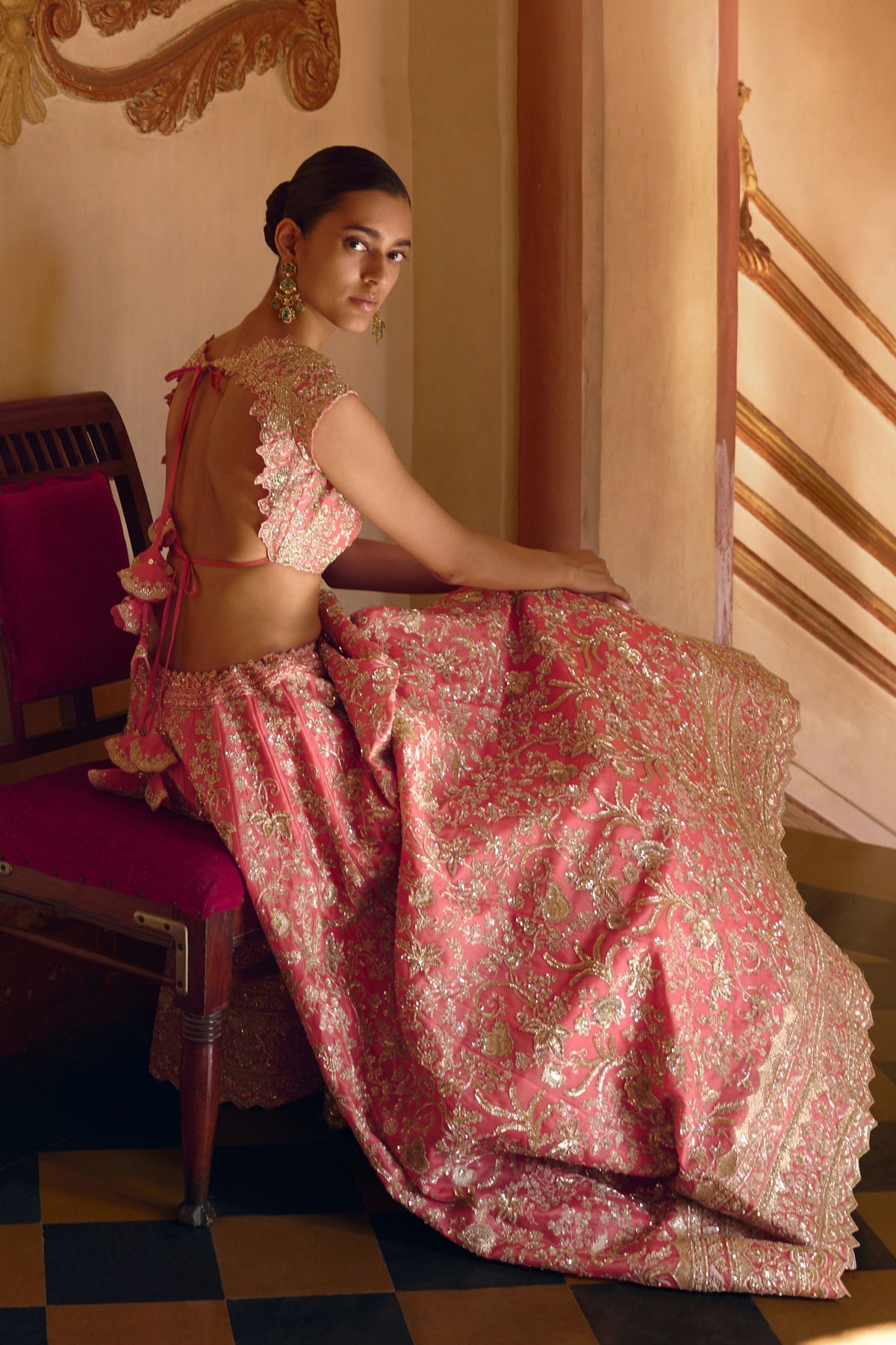 Coral Advika Lehenga Set