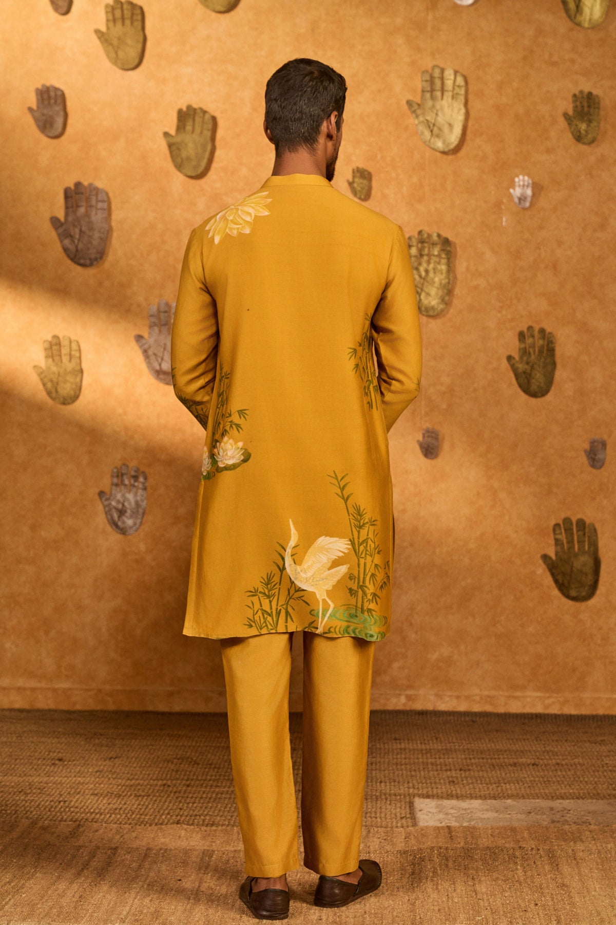 Ochre Bamboo Grove Kurta Set