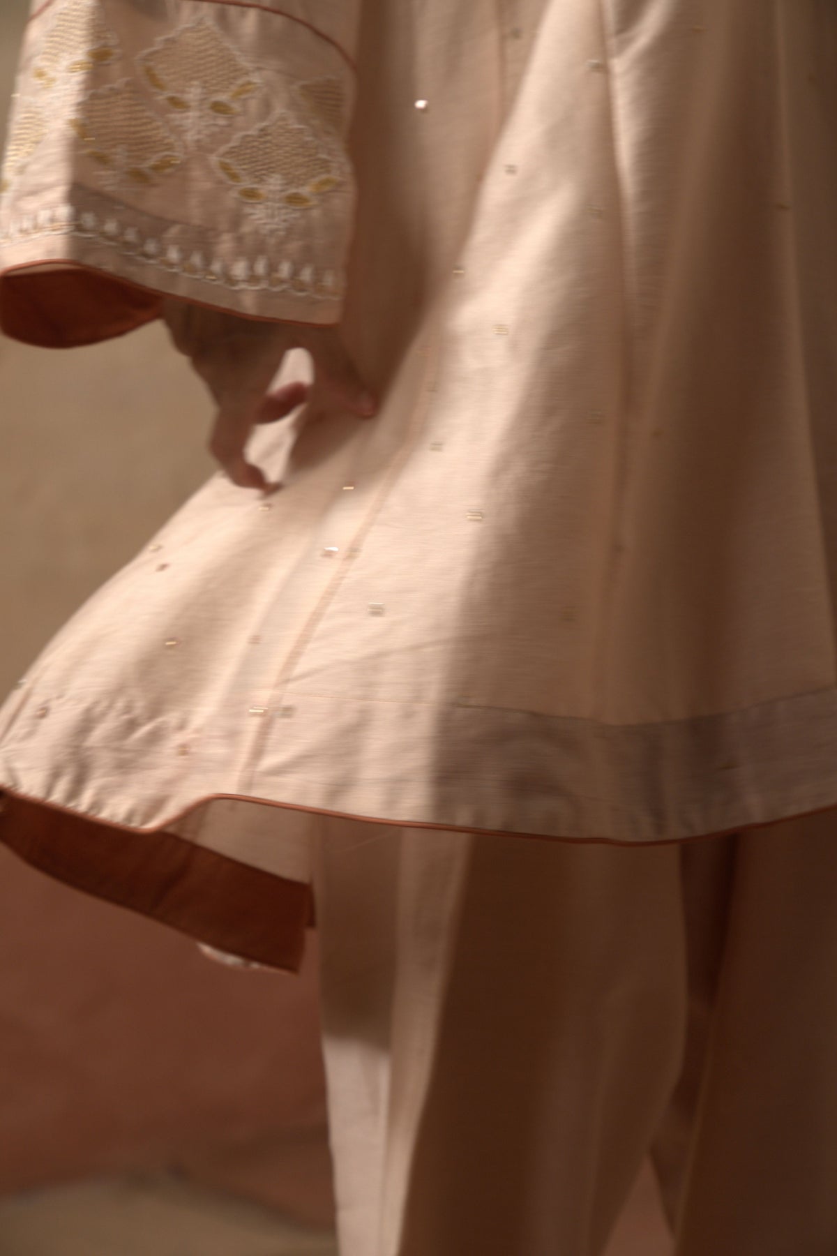 Dusky Pink Tunic With Farshi Salwar