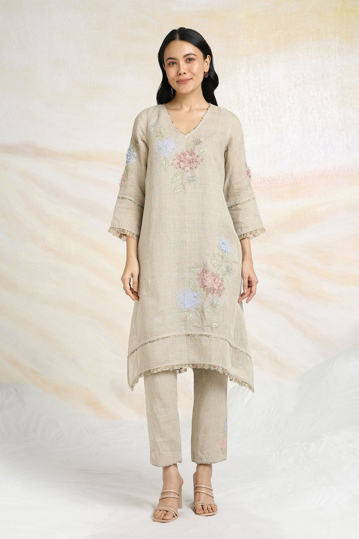 Hydrangea Natural Kurta Set