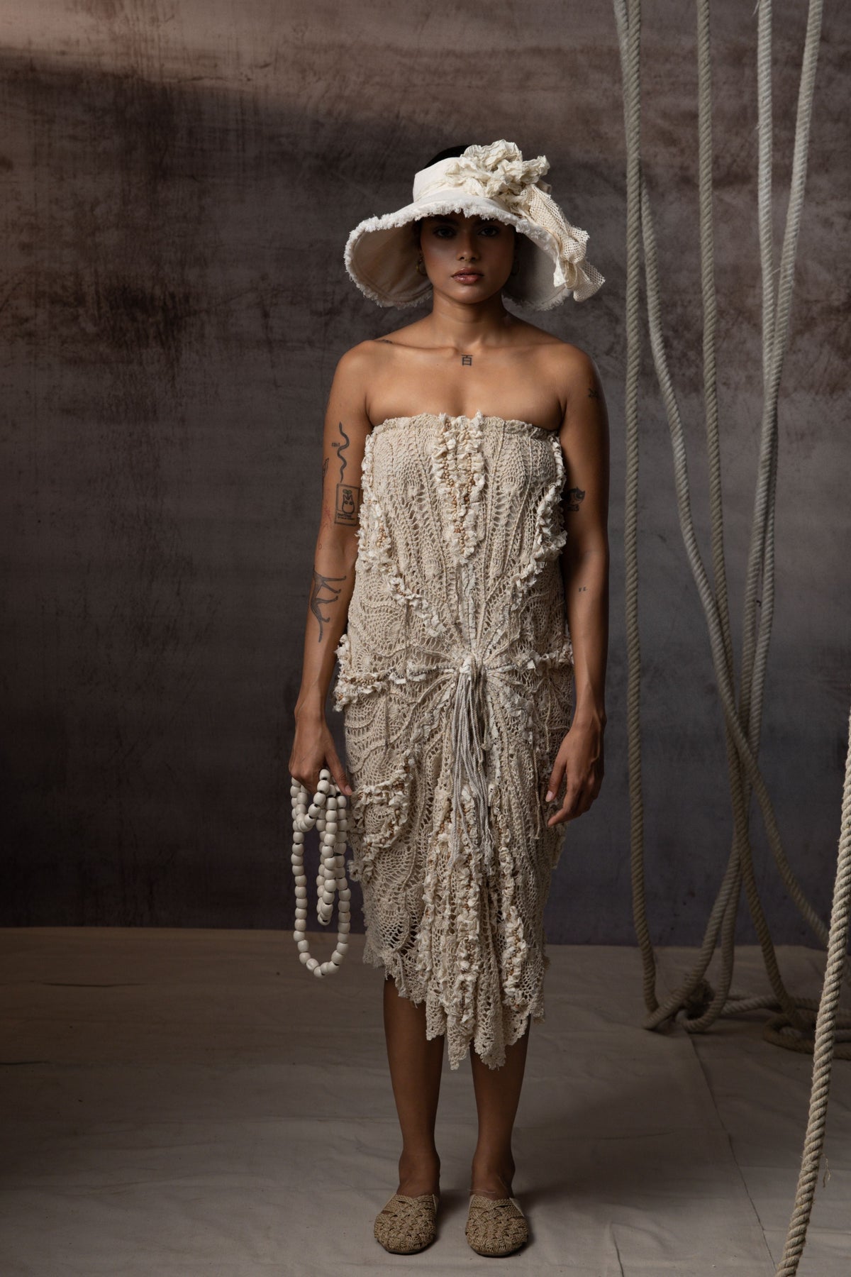 Ivory Crochet Tube Dress
