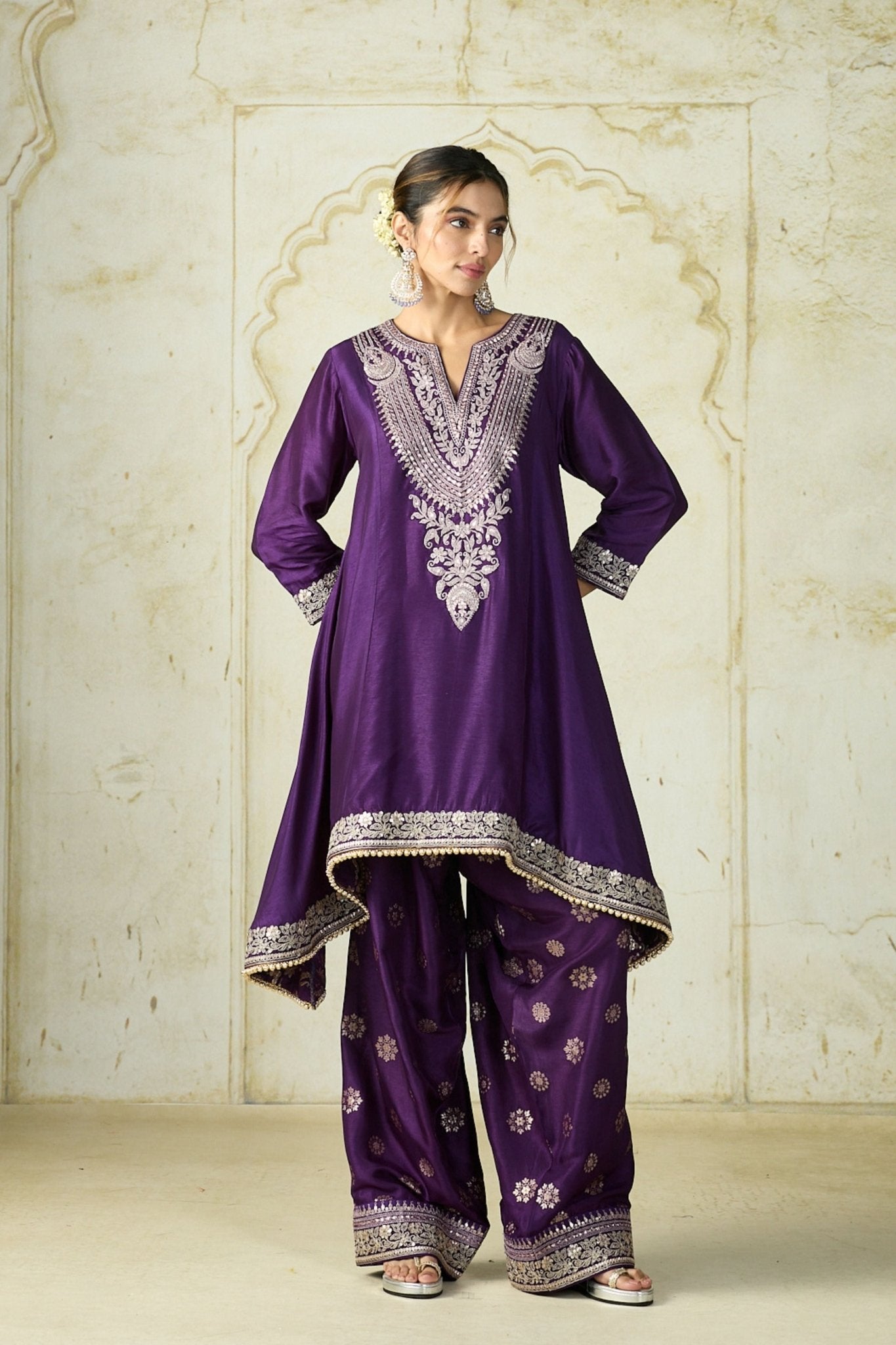 Purple Nadia Farshi Set - Gopi Vaid - Elahe