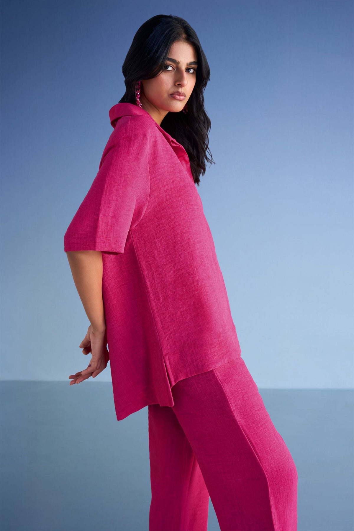 High-low Fuchsia Top