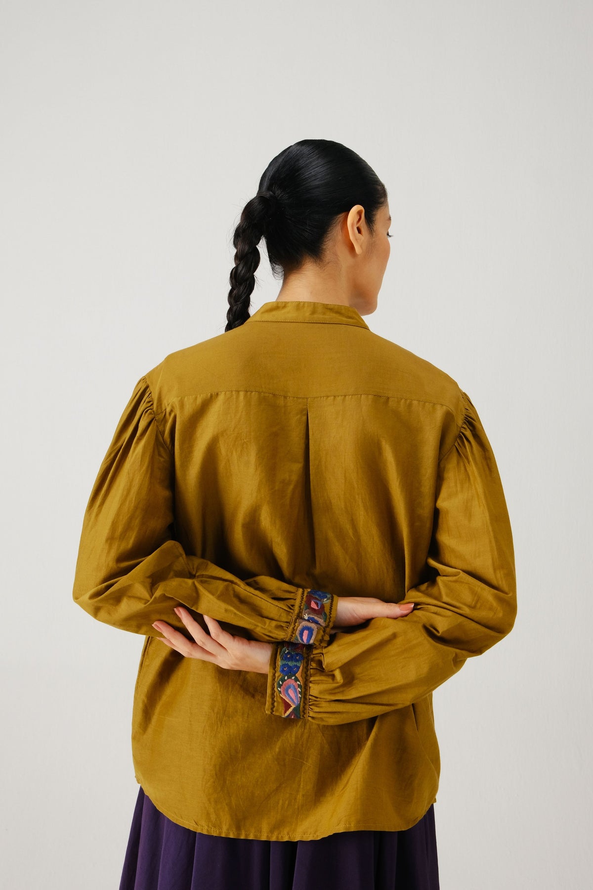 Olive Peasant Top