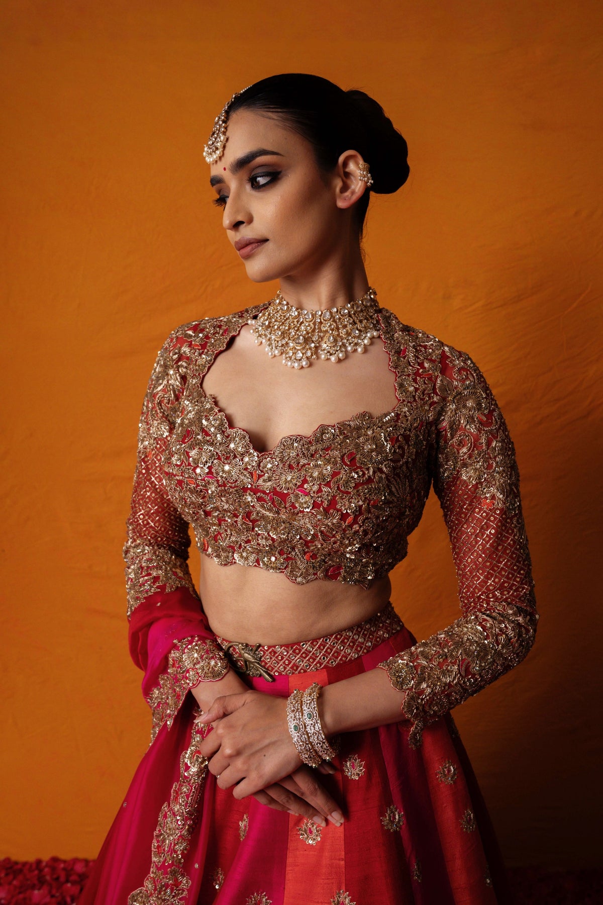 Ahalya Roja Lehenga Set