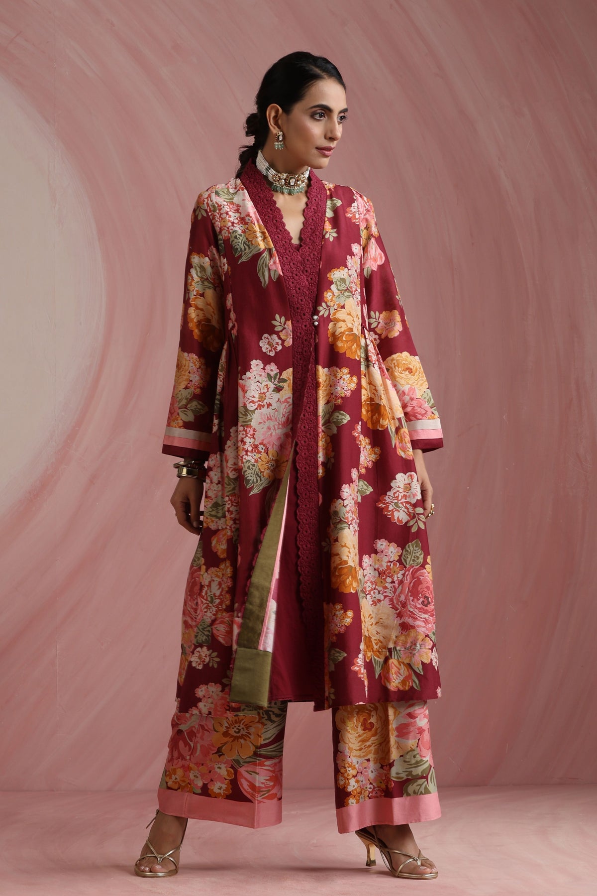 Burgundy Kurta Set