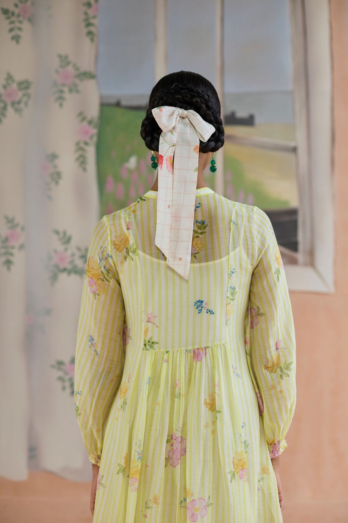 Serene Flora Maxi Dress Chanderi