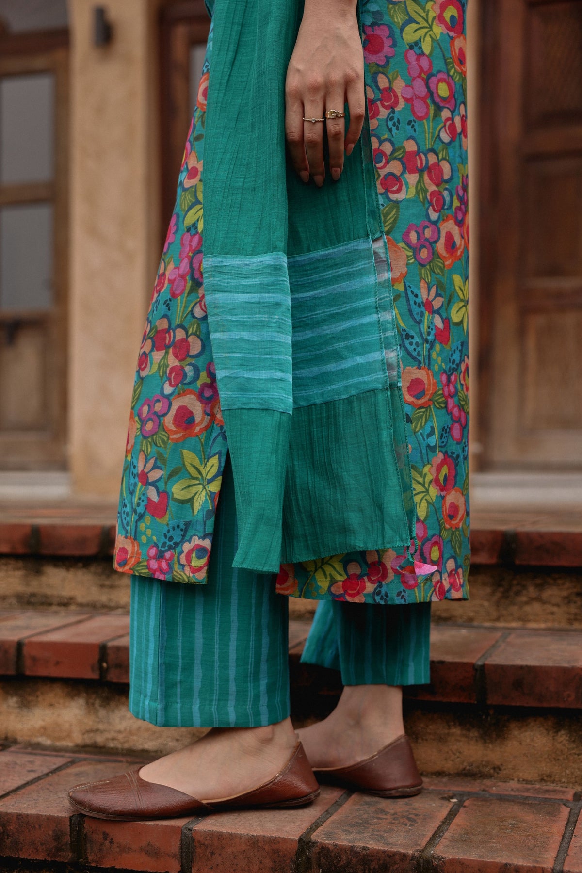 Bloom Teal Kurta Set