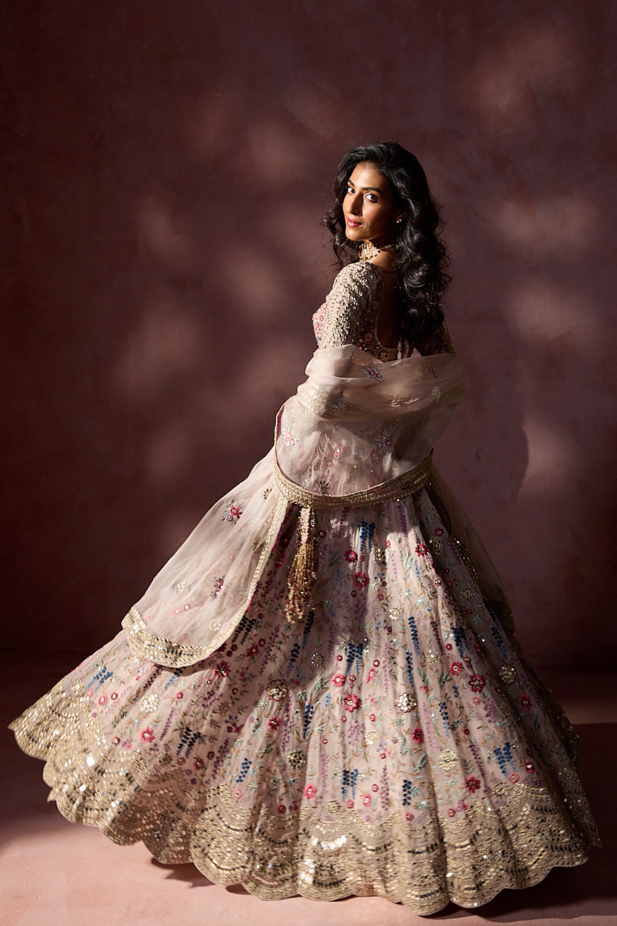 Dusty Pink Lehenga Set