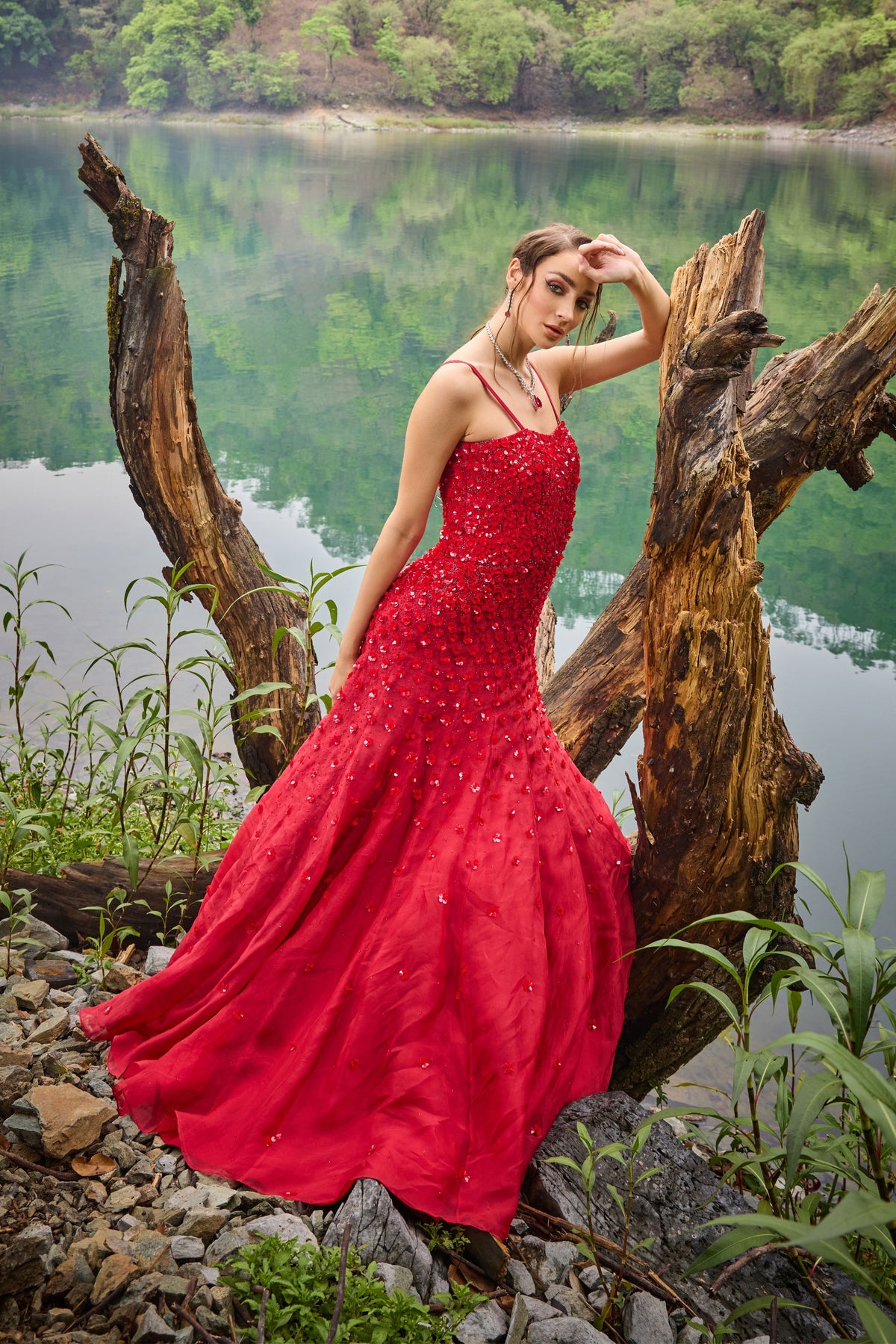 Scarlet Lehenga Set