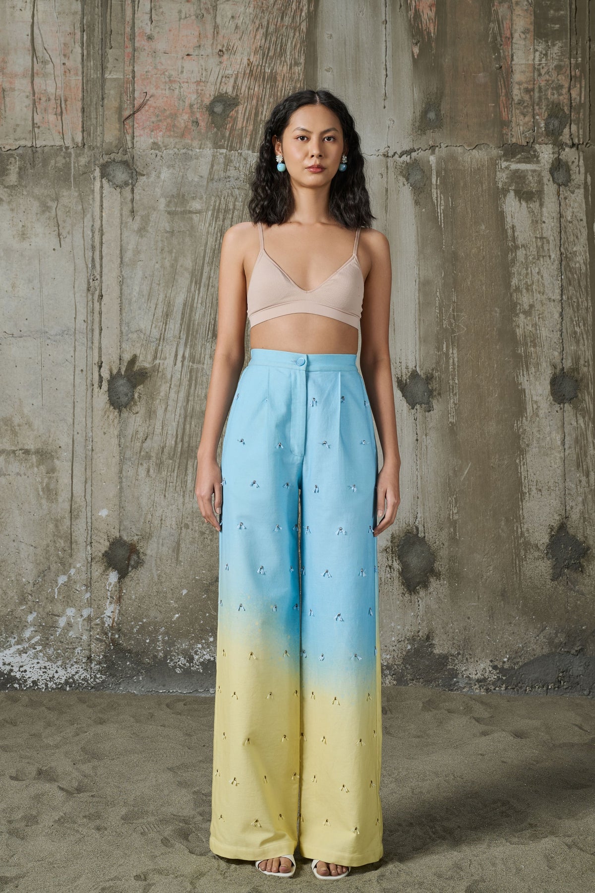 Soft Horizon Embroidered Trousers