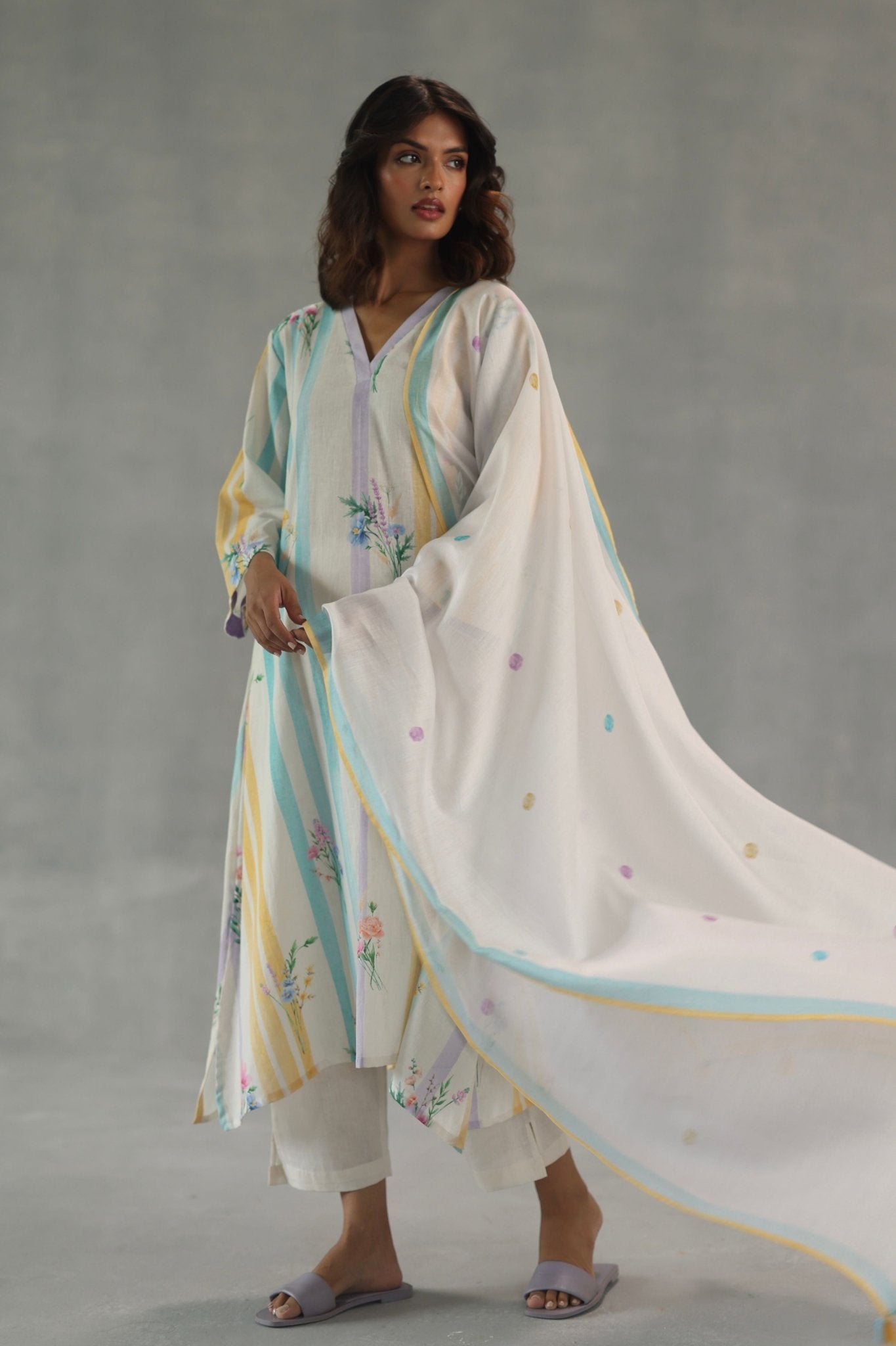 Dahlia Kurta Set - Roza Pret - Elahe