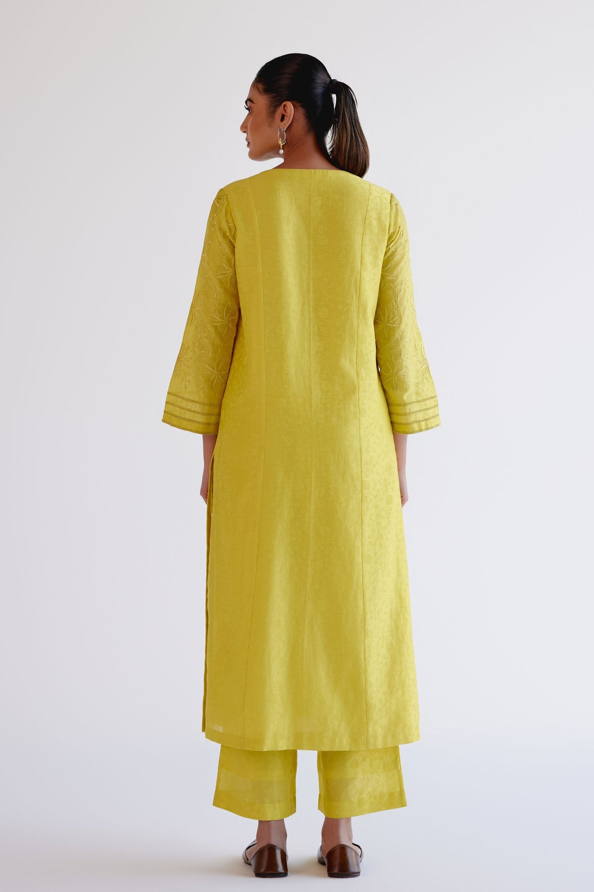 Lemon Yellow Kalidar Kurta Set
