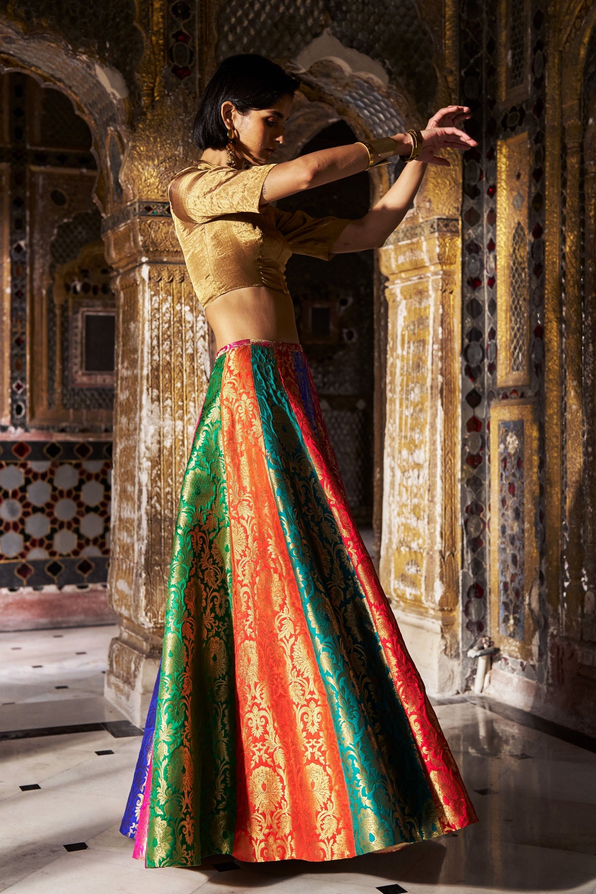 Banares Multicolour Flared Lehenga Set