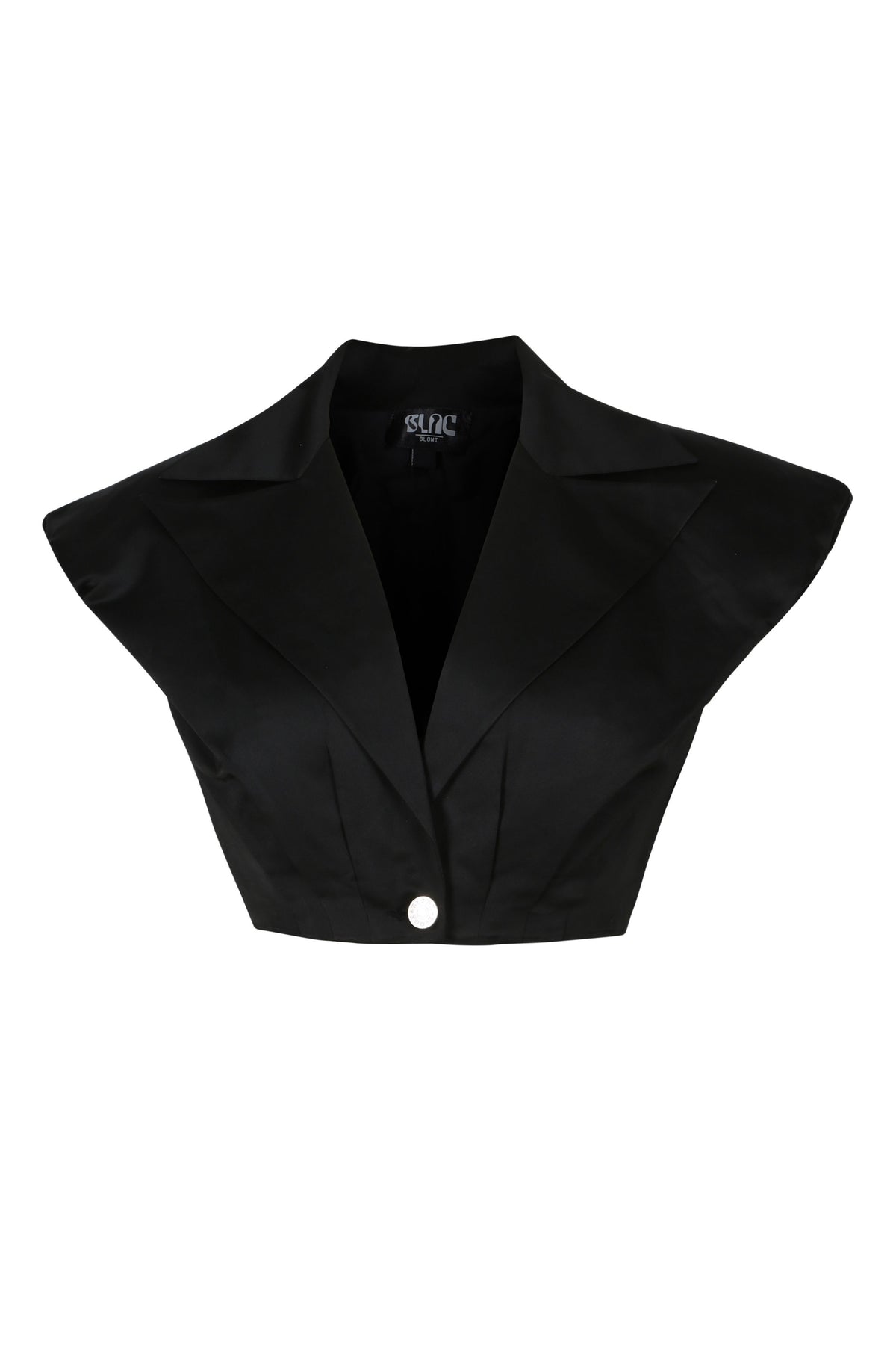 Black Powershoulder Top