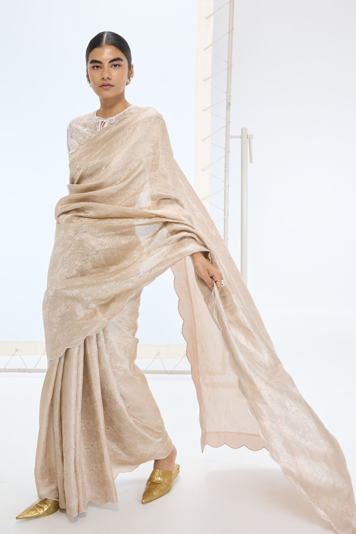 The Jenna Saree in Peach