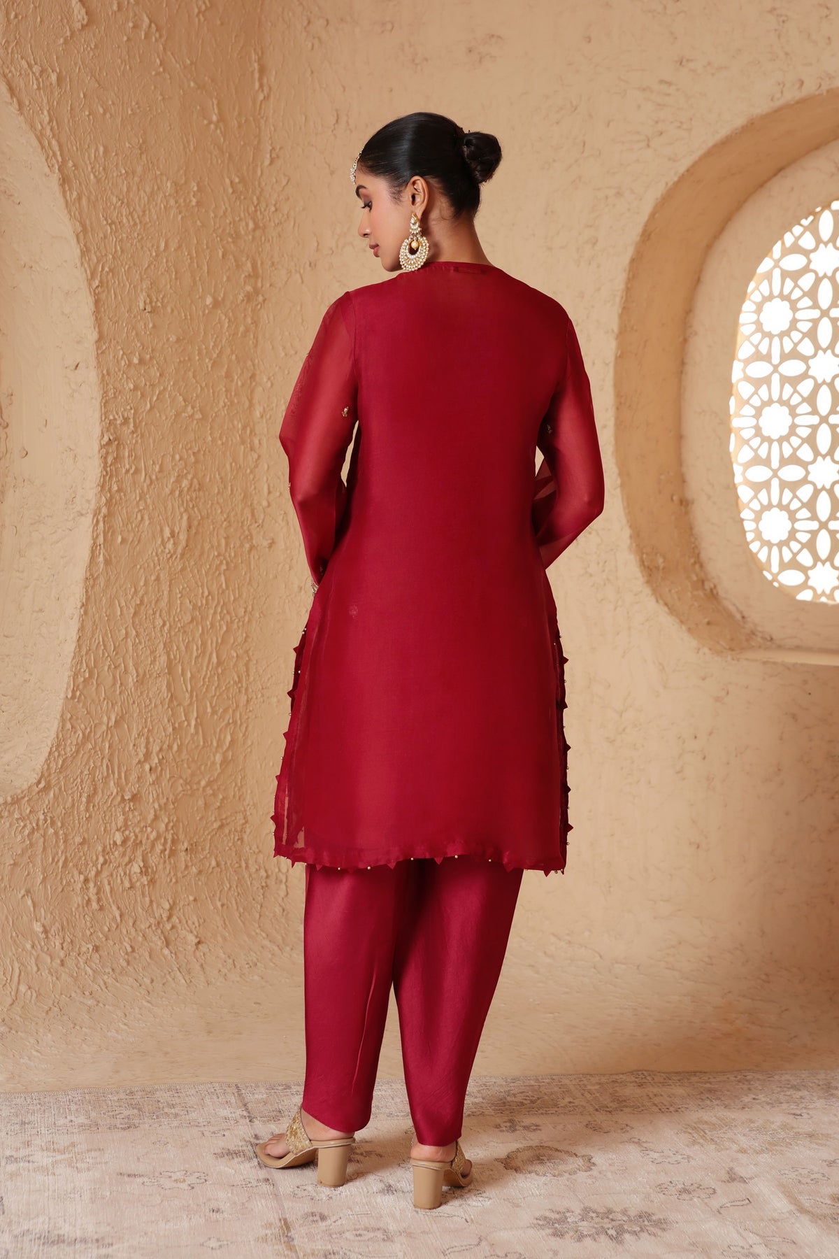 Maroon Short Kurta Set