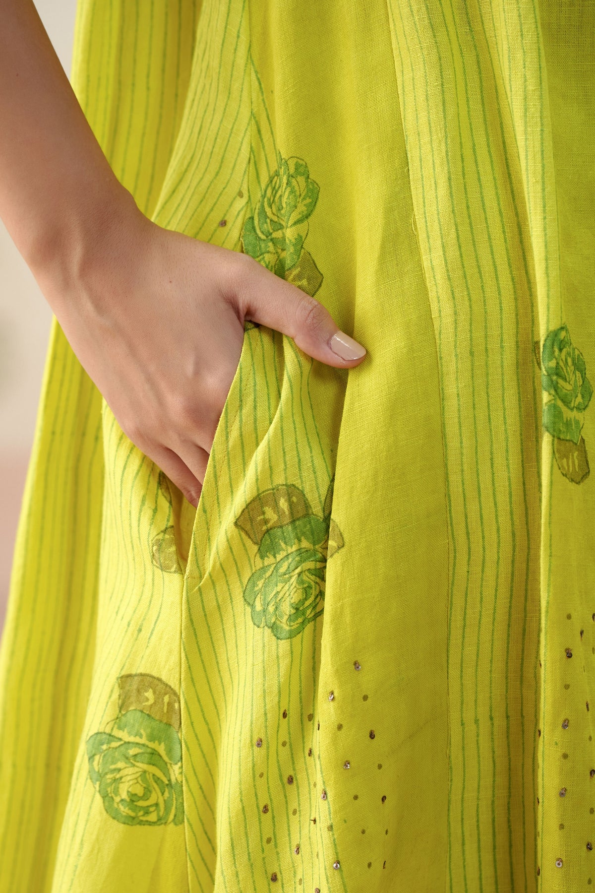 Eugenia Neon Green Kurta Set