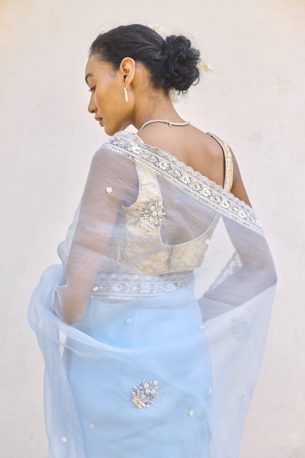 Mastani Powder Blue Saree Set