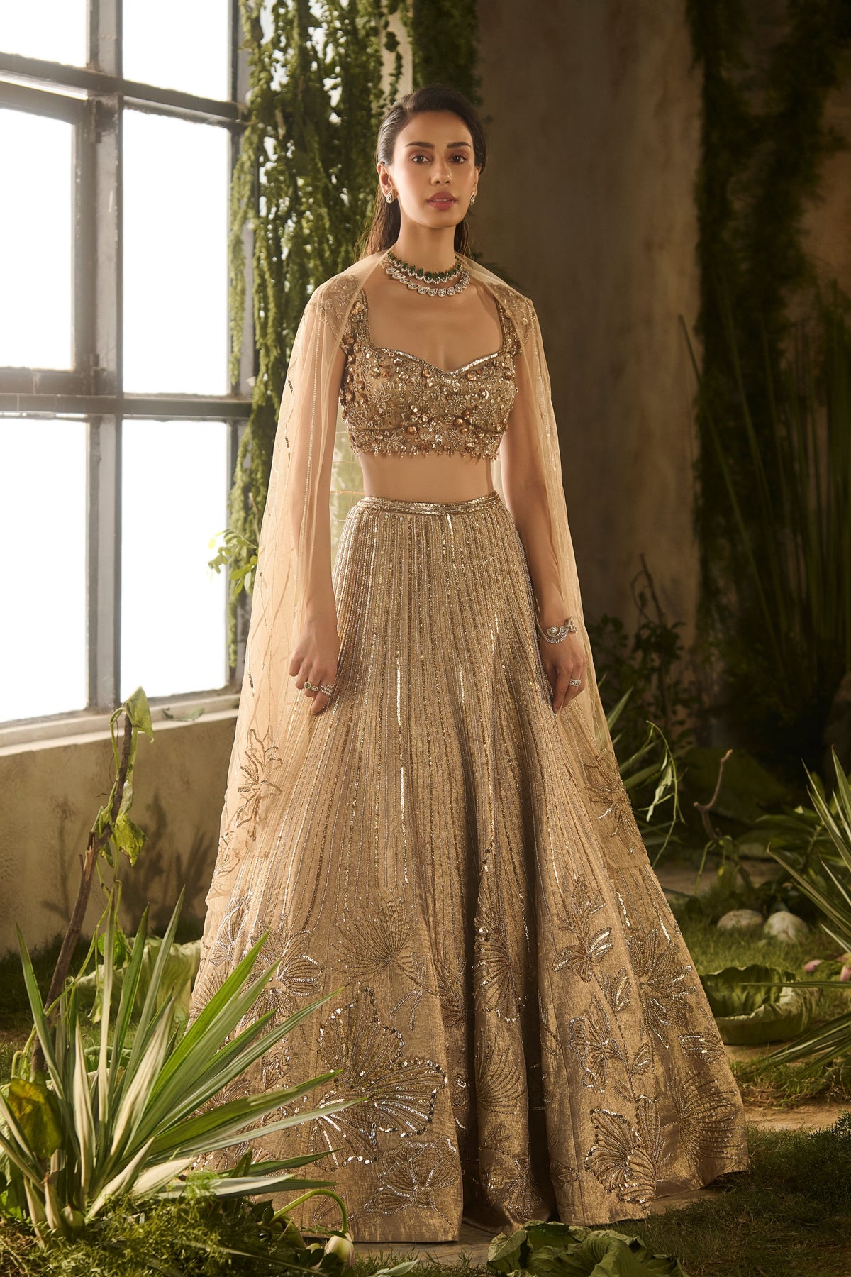 Gold Spectrum Lehenga Set