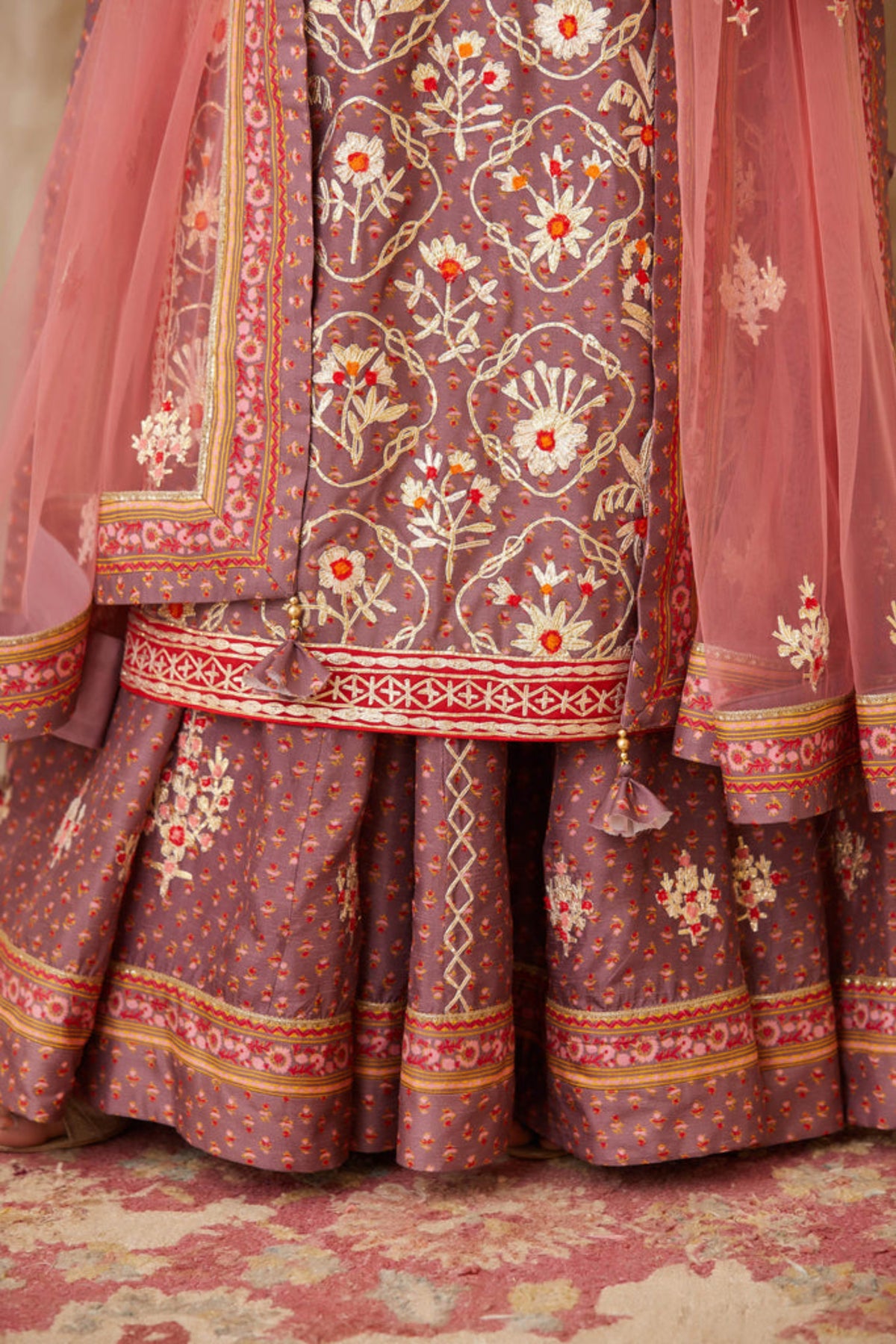 Lavender kurti lehenga set