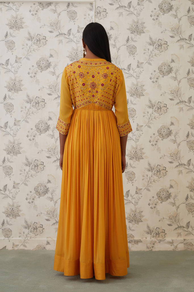 Mango yellow angrakha set