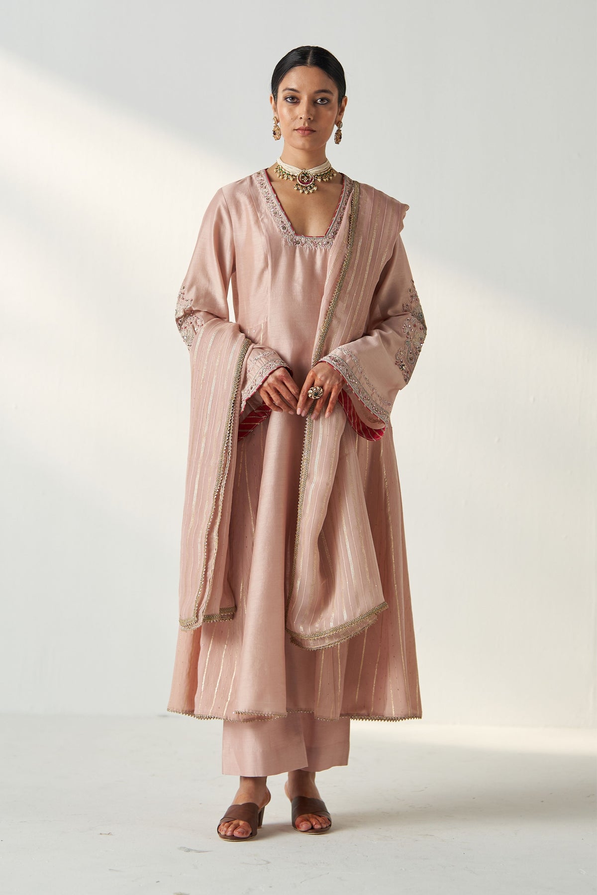 Palak Blush Pink Anarkali Set