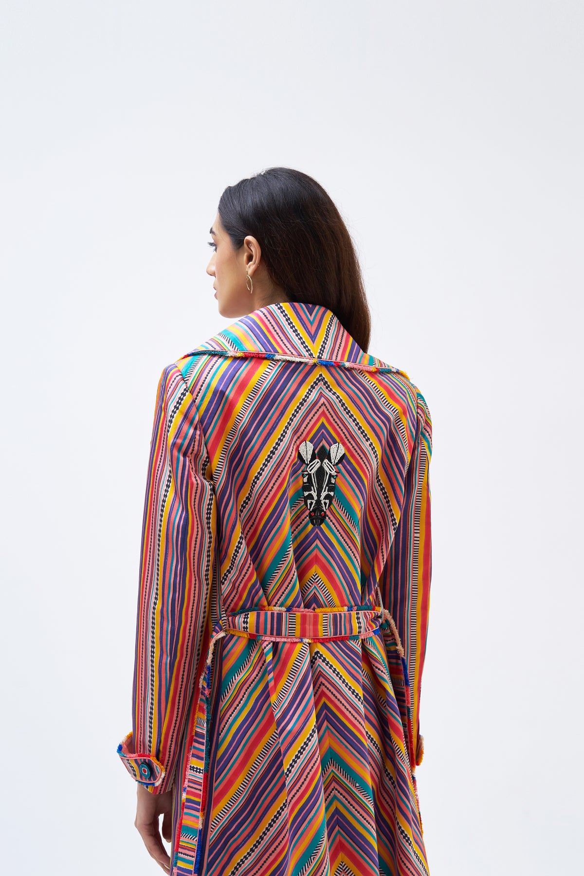 Charley Stripe Technicolour Trench Jacket
