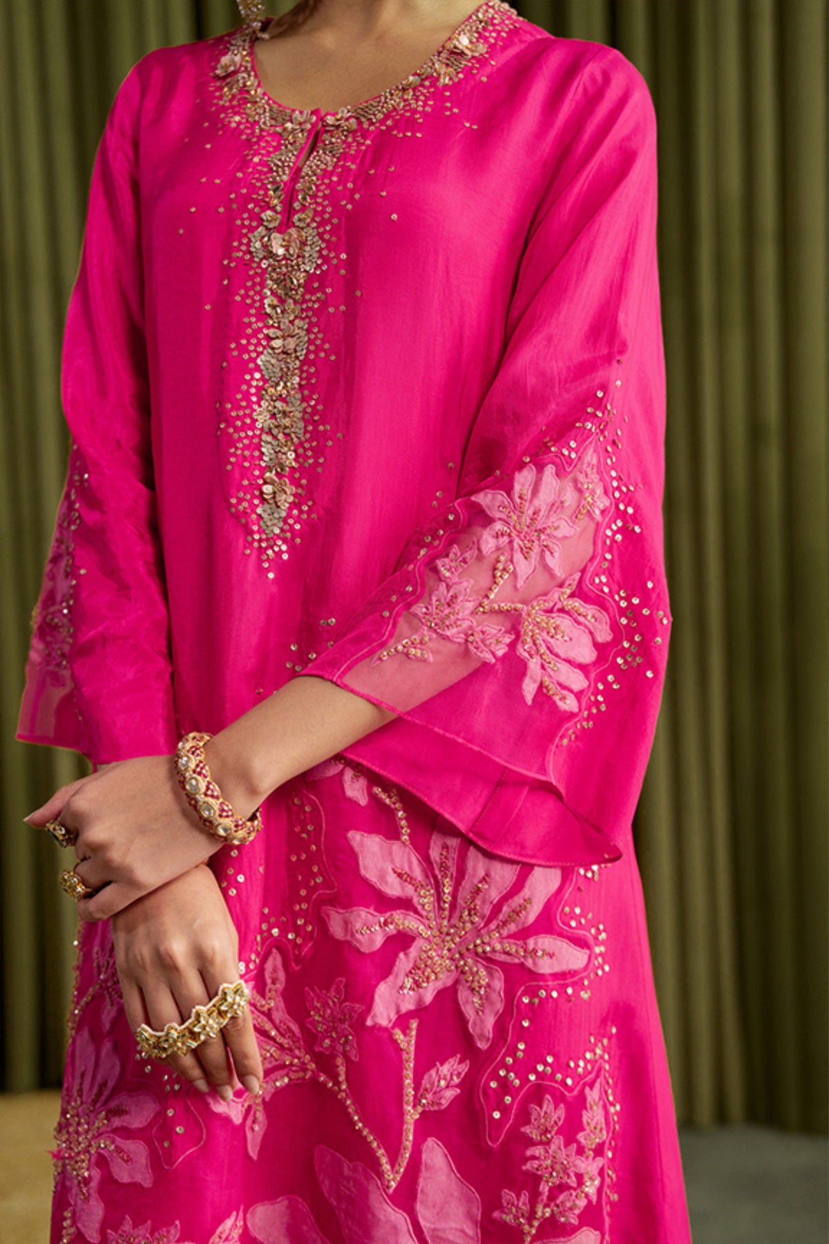 Hot Pink Magnolia Kurta Set