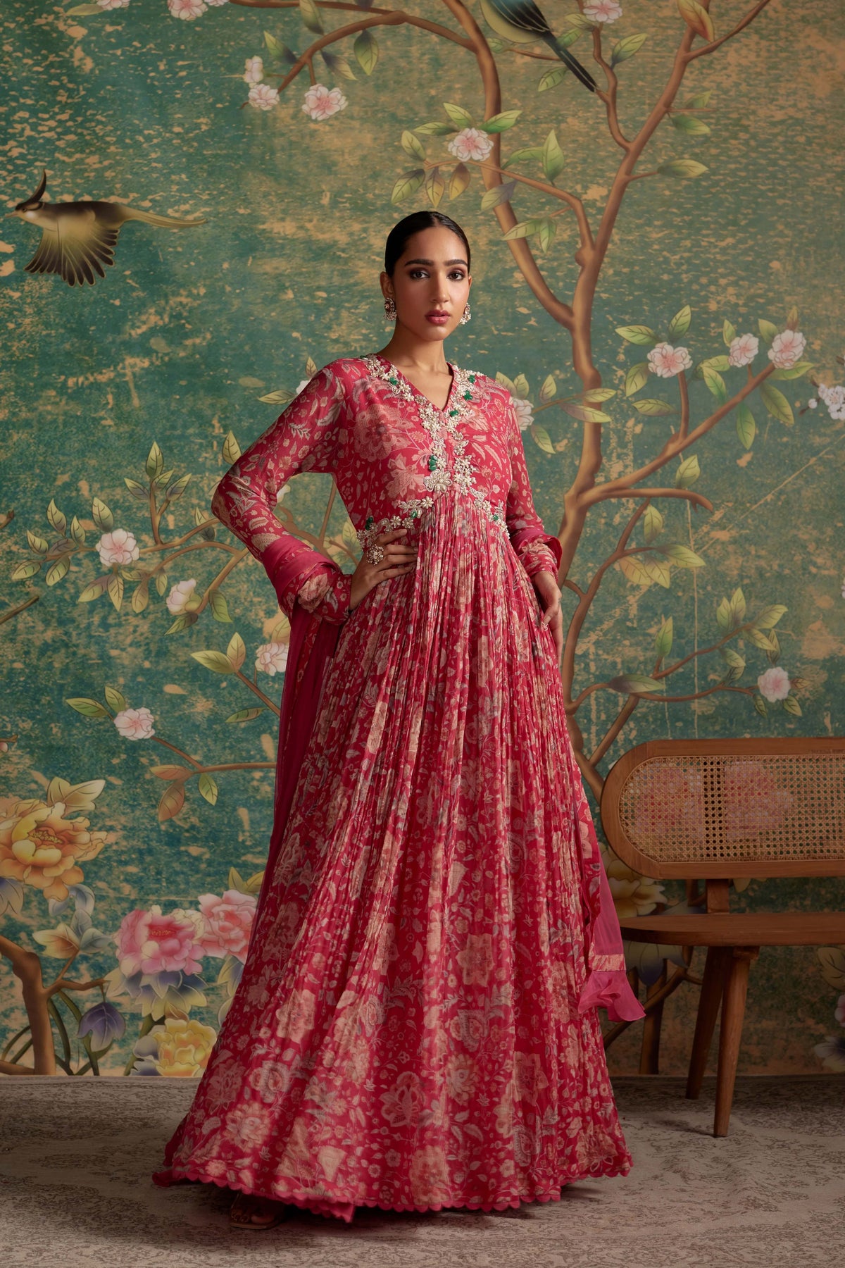 Flair Royal Fuchsia Anarkali Set
