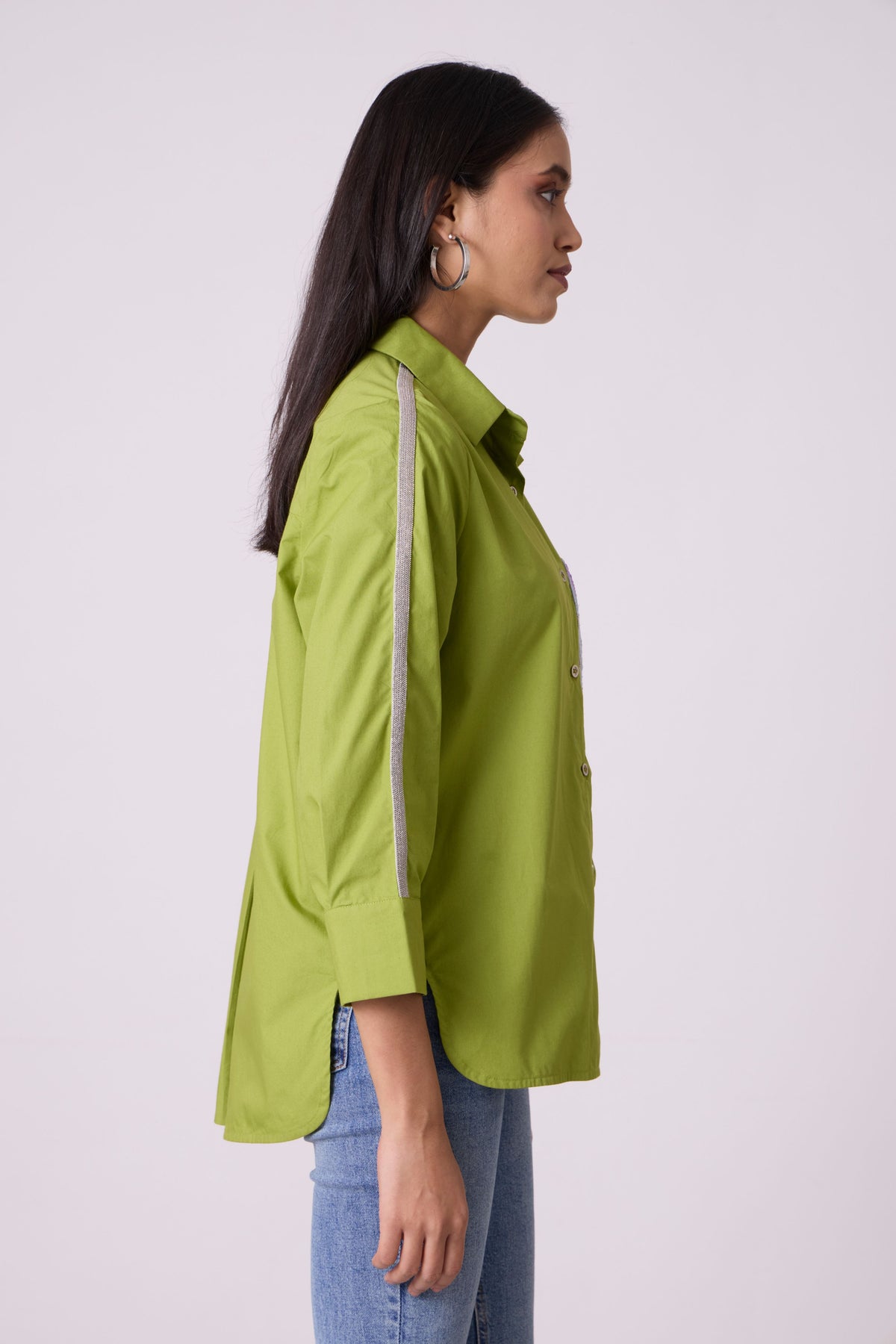 Emille Applique Matcha Green Shirt